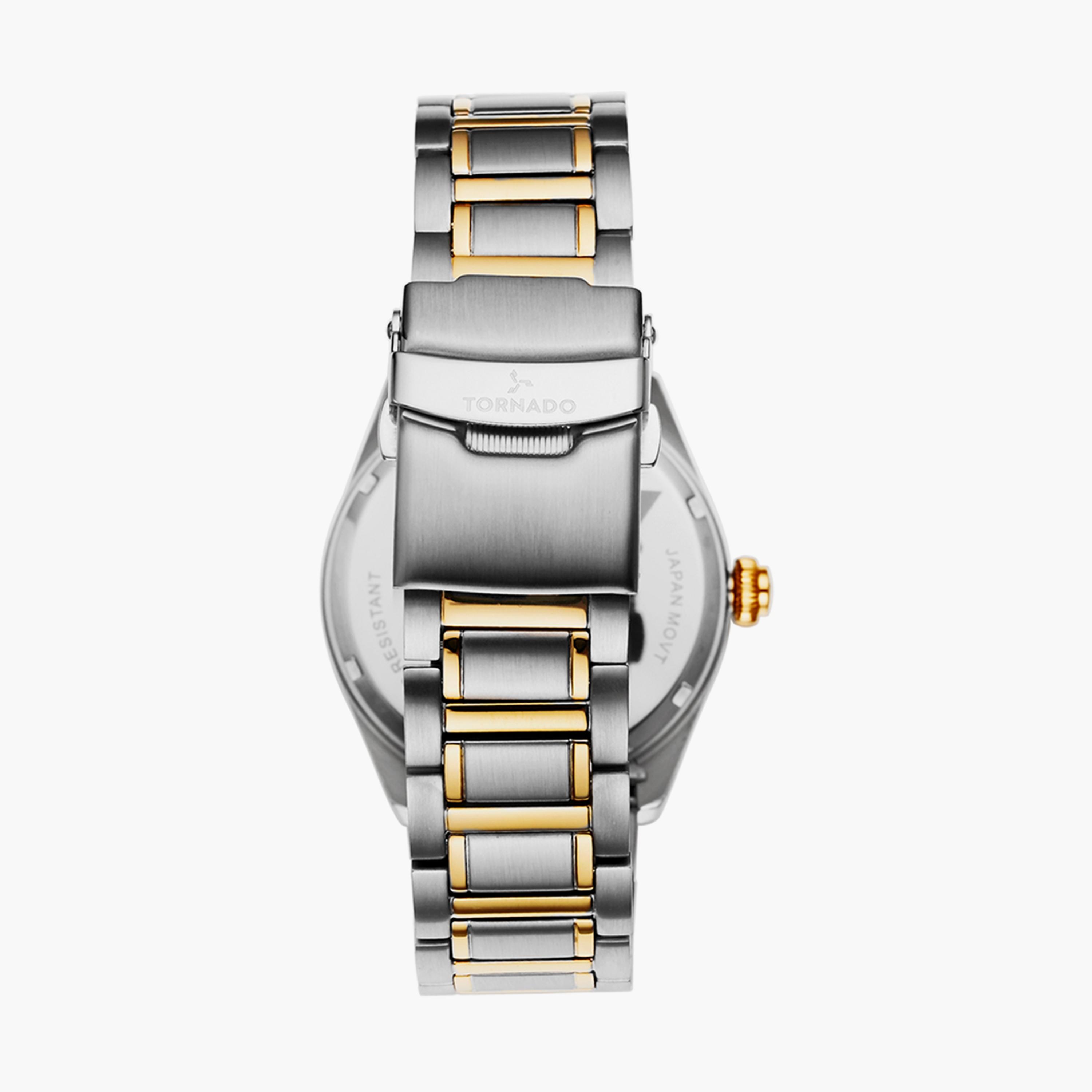  T8007-TBTC ساعة أنالوج فضية وذهبية بسوار ستانلس ستيل من تورنادو للرجال -men-watchesandjewellery-watches-image-3