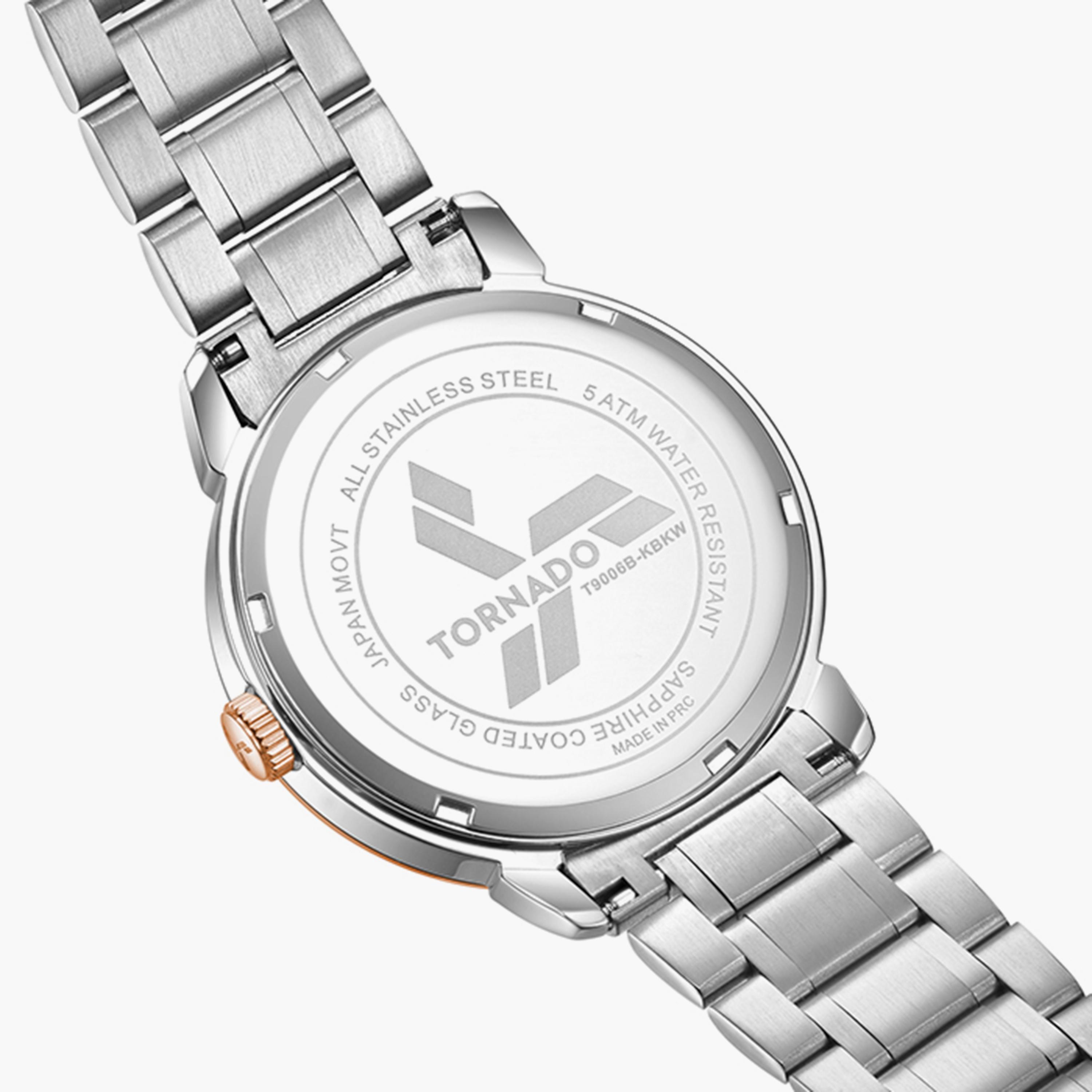  T9006B-KBKW ساعة أنالوج فضية وذهبية وردية بسوار ستانلس ستيل من تورنادو للرجال -men-watchesandjewellery-watches-image-4