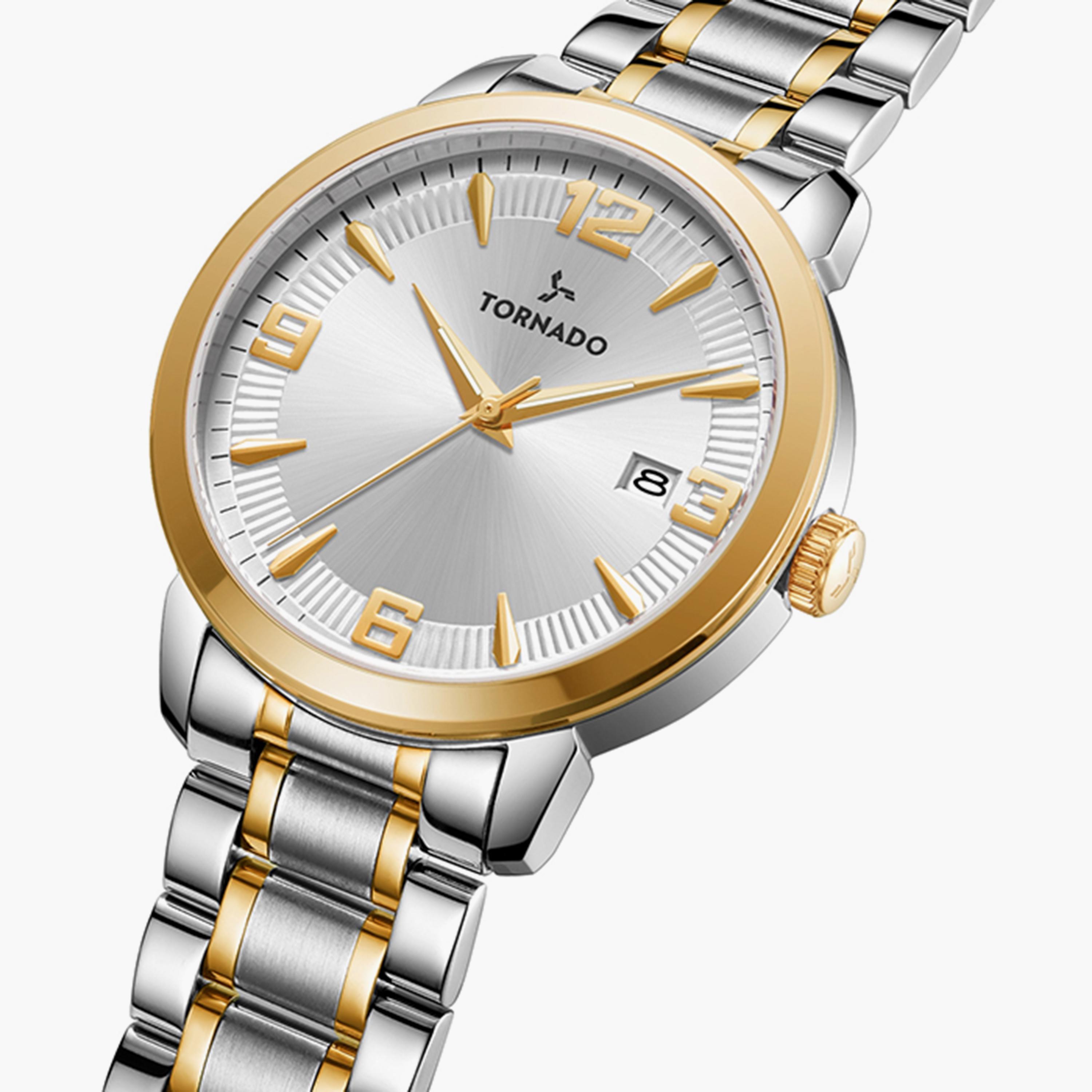  T9006B-TBTW ساعة أنالوج فضية وذهبية بسوار ستانلس ستيل من تورنادو للرجال -men-watchesandjewellery-watches-image-2