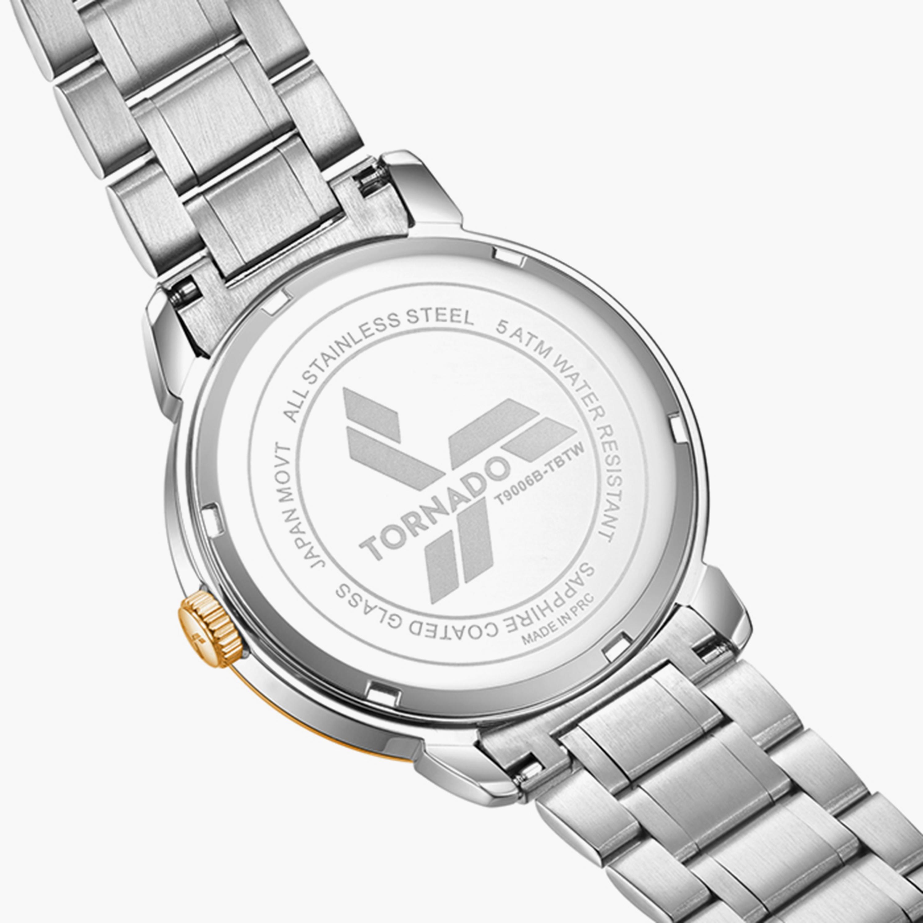  T9006B-TBTW ساعة أنالوج فضية وذهبية بسوار ستانلس ستيل من تورنادو للرجال -men-watchesandjewellery-watches-image-4