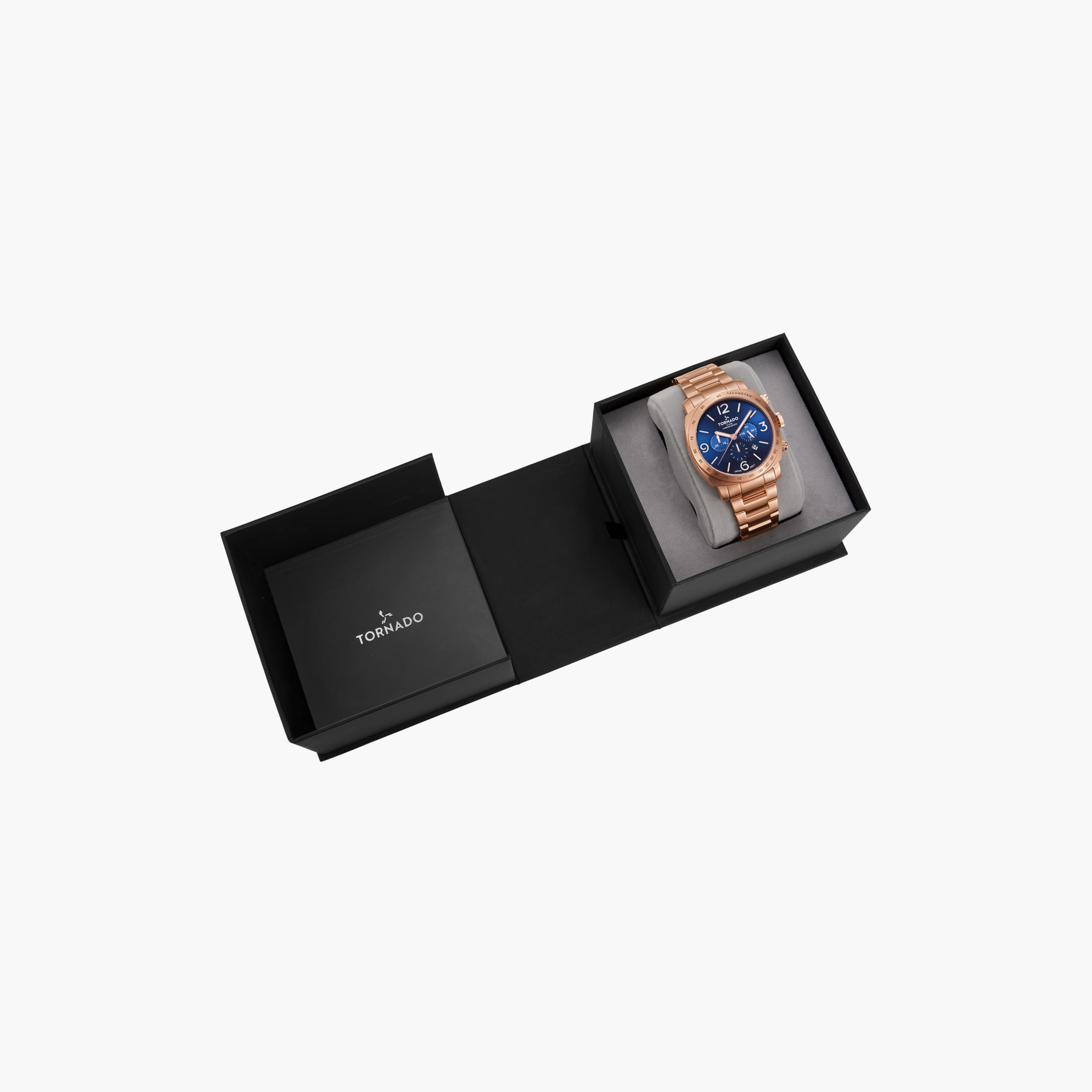 T9102B-RBKN ساعة كرونوغراف ذهبية وردية بسوار ستانلس ستيل من تورنادو للرجال -men-watchesandjewellery-watches-image-4