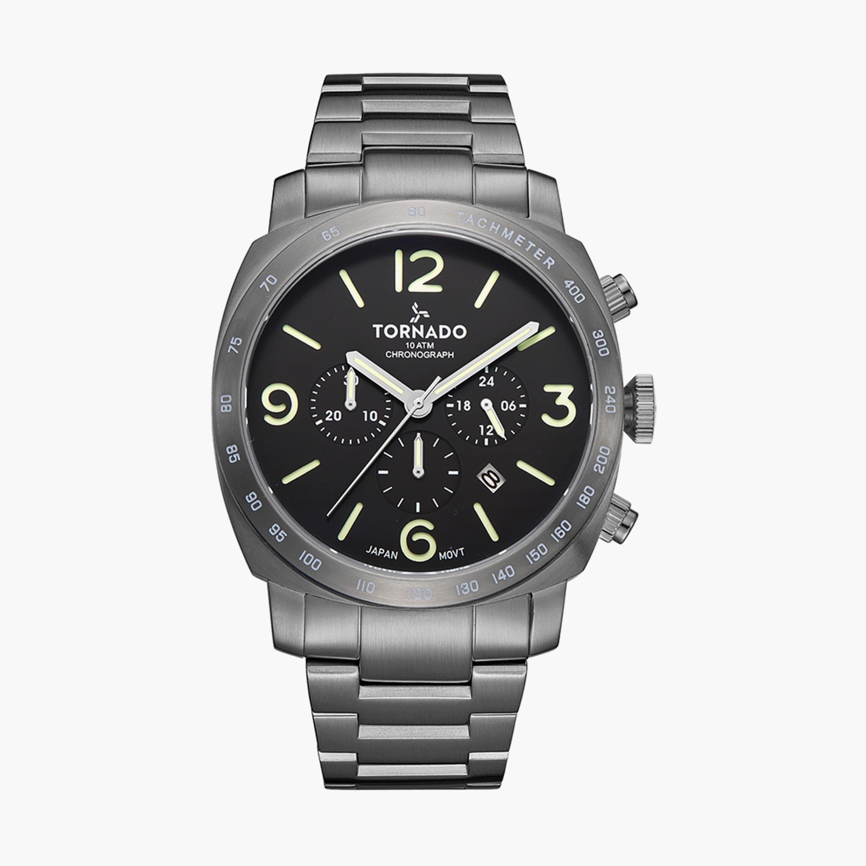  T9102B-XBXB ساعة كرونوغراف رمادية بسوار ستانلس ستيل من تورنادو للرجال -men-watchesandjewellery-watches-image-1