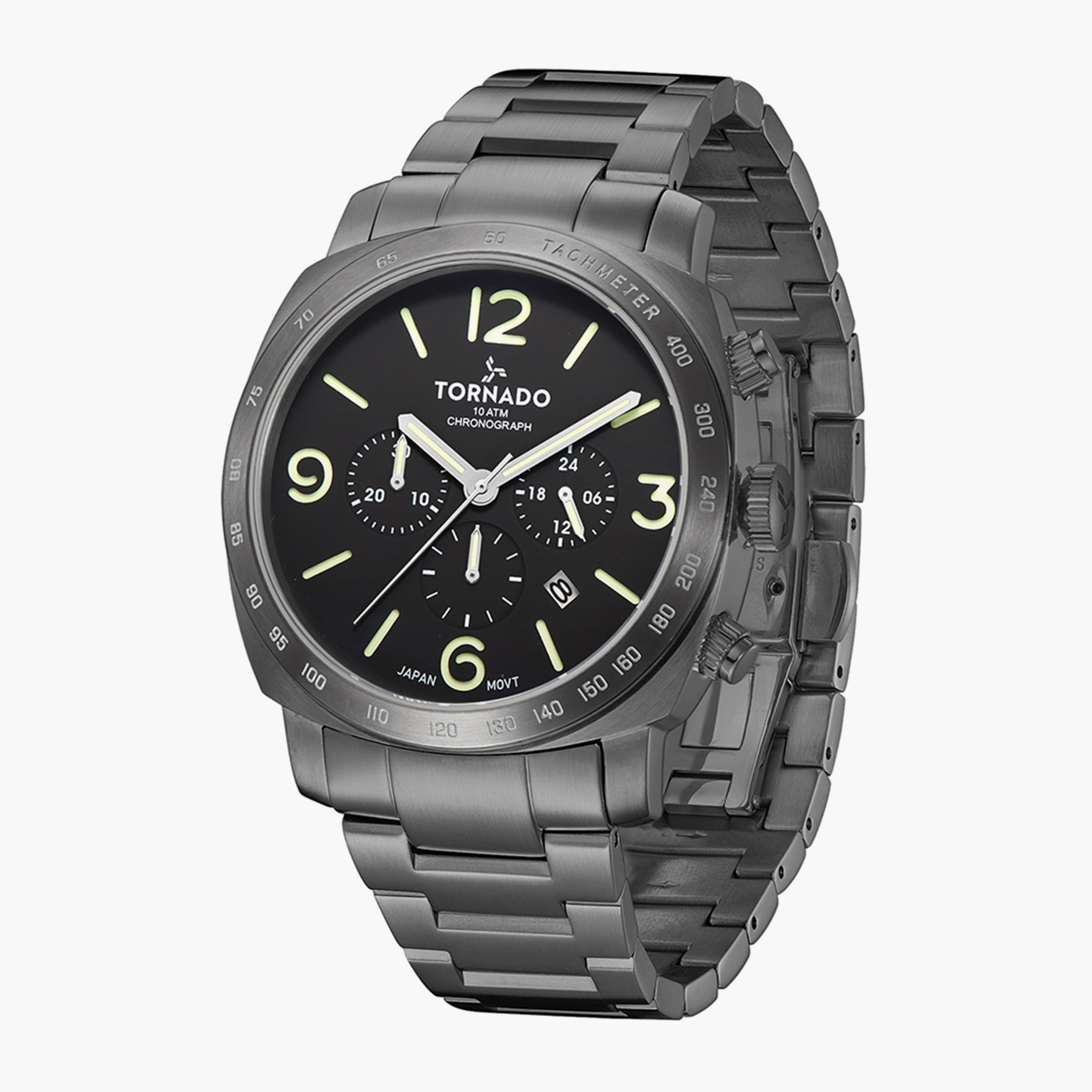  T9102B-XBXB ساعة كرونوغراف رمادية بسوار ستانلس ستيل من تورنادو للرجال -men-watchesandjewellery-watches-image-2