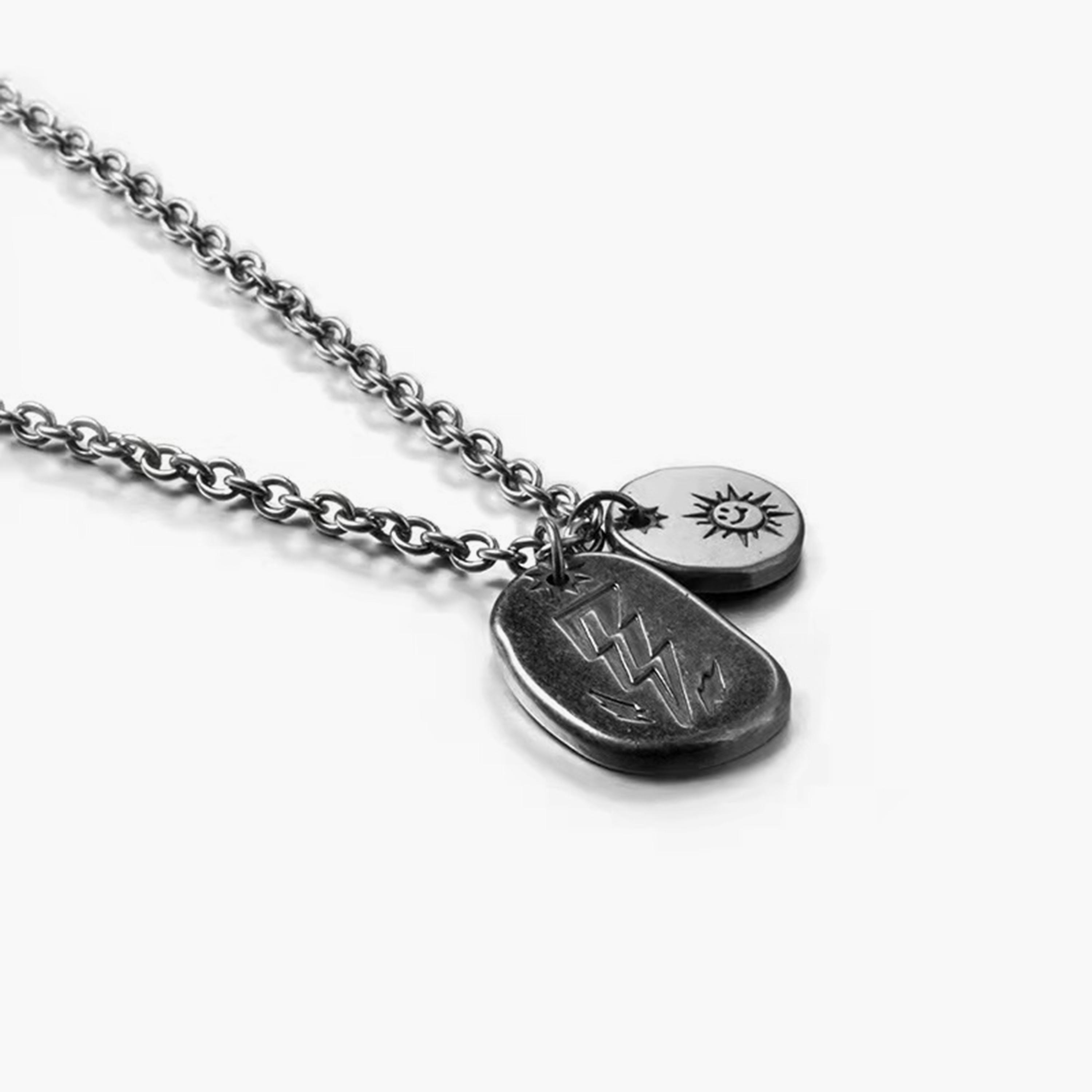 Lee Cooper Men's Stainless Steel Black and Silver Necklace - LC.N.01307.350-men-watchesandjewellery-necklacesandpendants-image-1