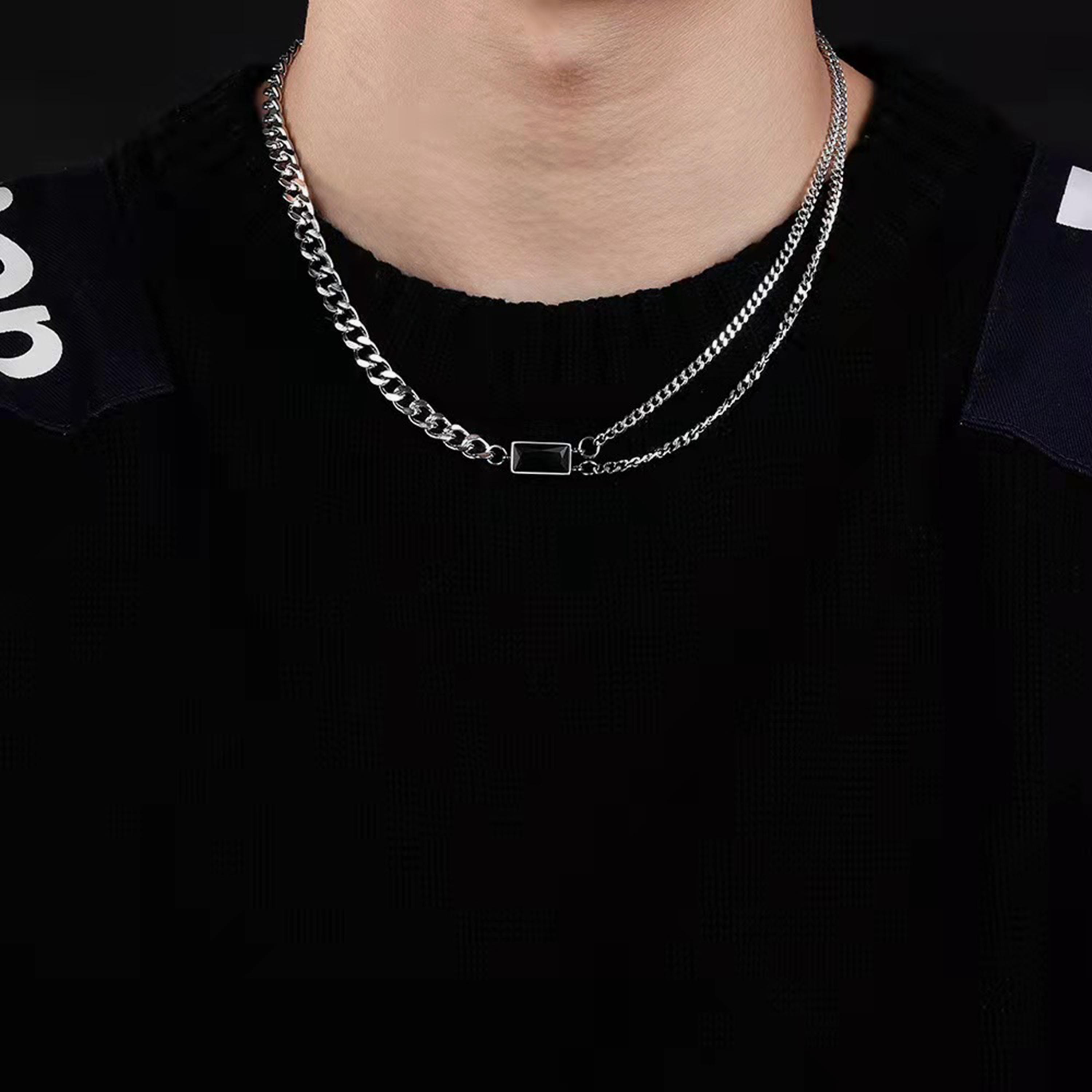  LC.N.01311.330 قلادة لي كوبر للرجال من ستانلس ستيل بسلسلة فضية -men-watchesandjewellery-necklacesandpendants-image-1