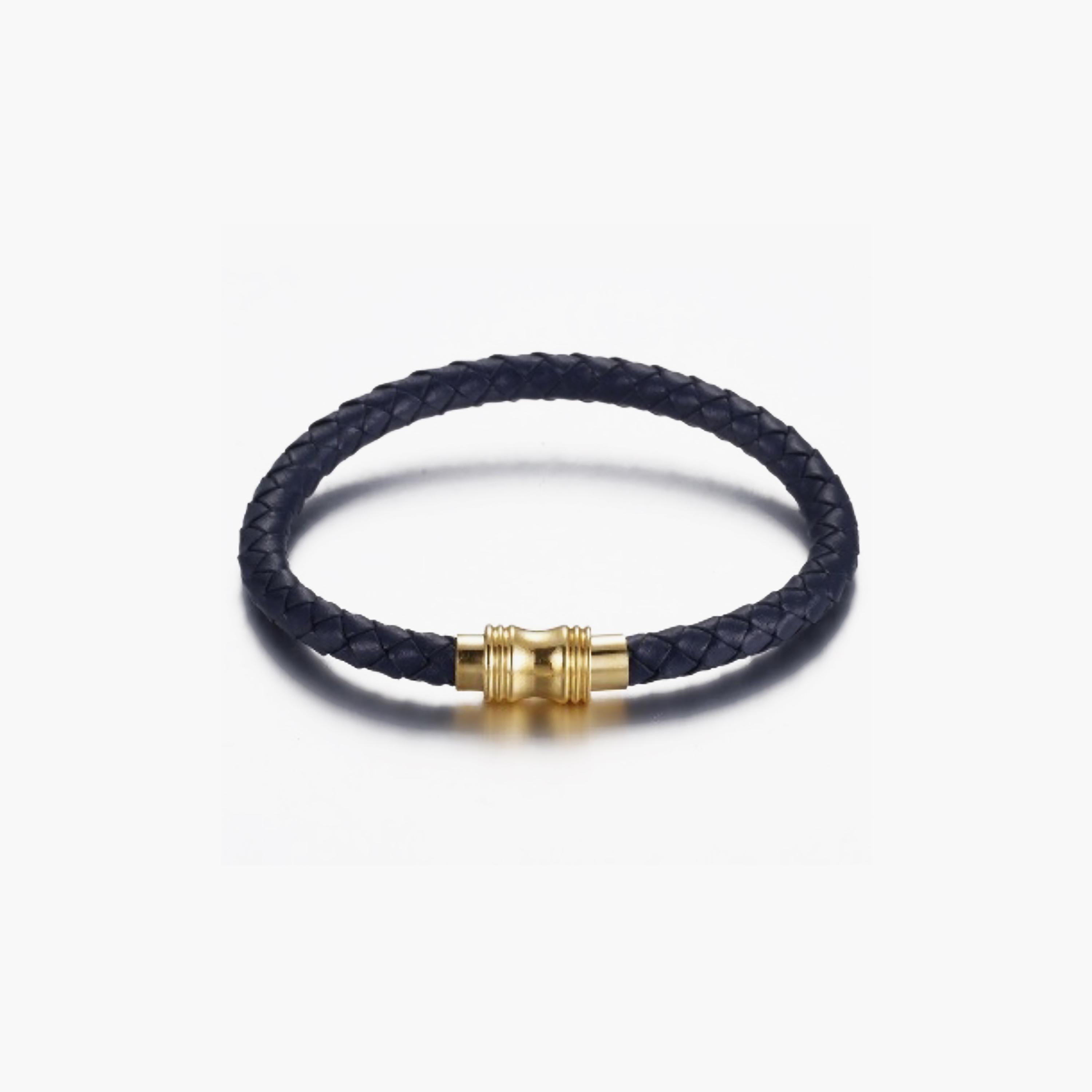 Lee Cooper Men's Stainless Steel Dark Blue Braided Bracelet - LC.B.01342.310-men-watchesandjewellery-bracelets-image-1