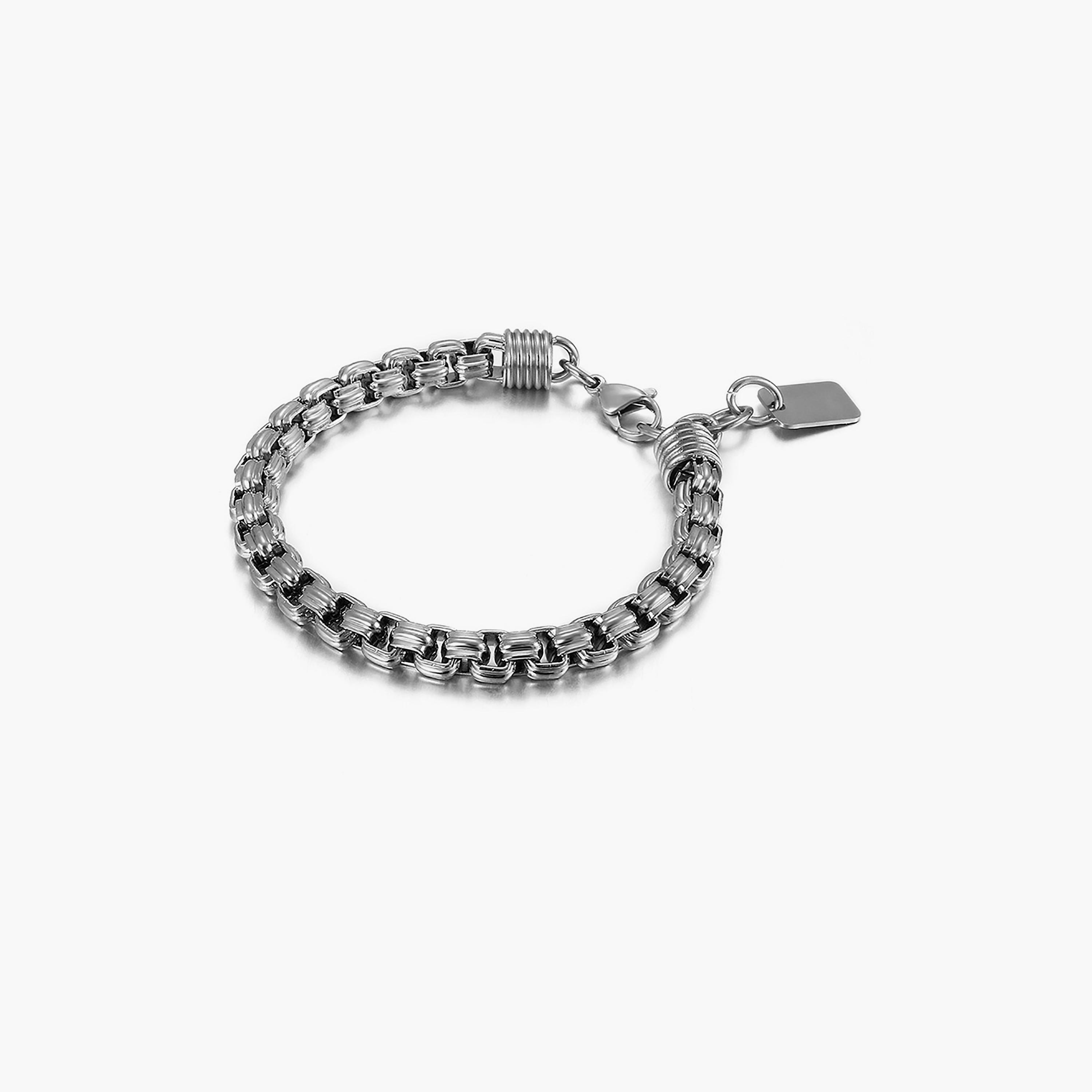  LC.B.01346.330 سوار لي كوبر للرجال من ستانلس ستيل بلون فضي -men-watchesandjewellery-bracelets-image-1