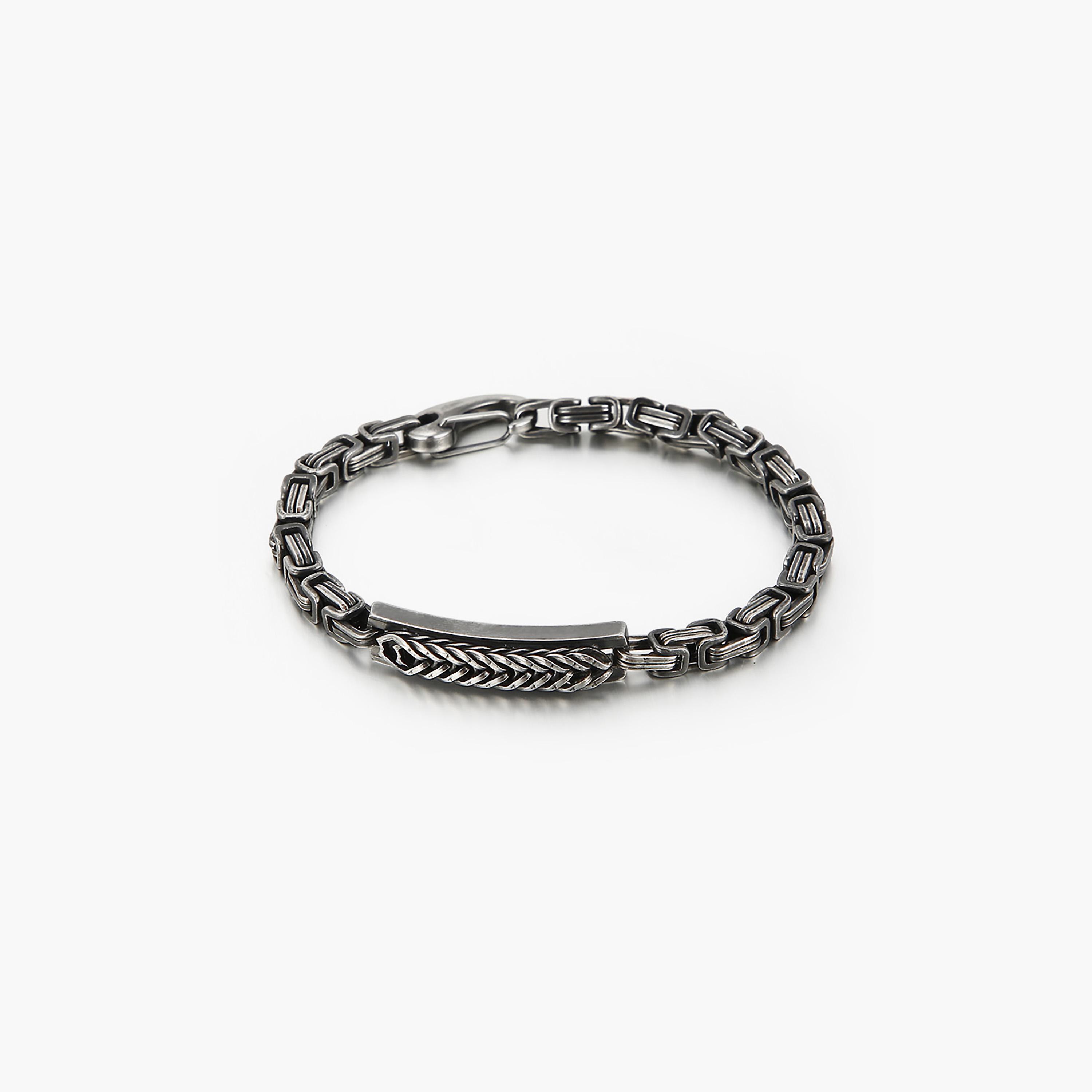  LC.B.01354.060 سوار لي كوبر للرجال من ستانلس ستيل بلون فضي -men-watchesandjewellery-bracelets-image-1