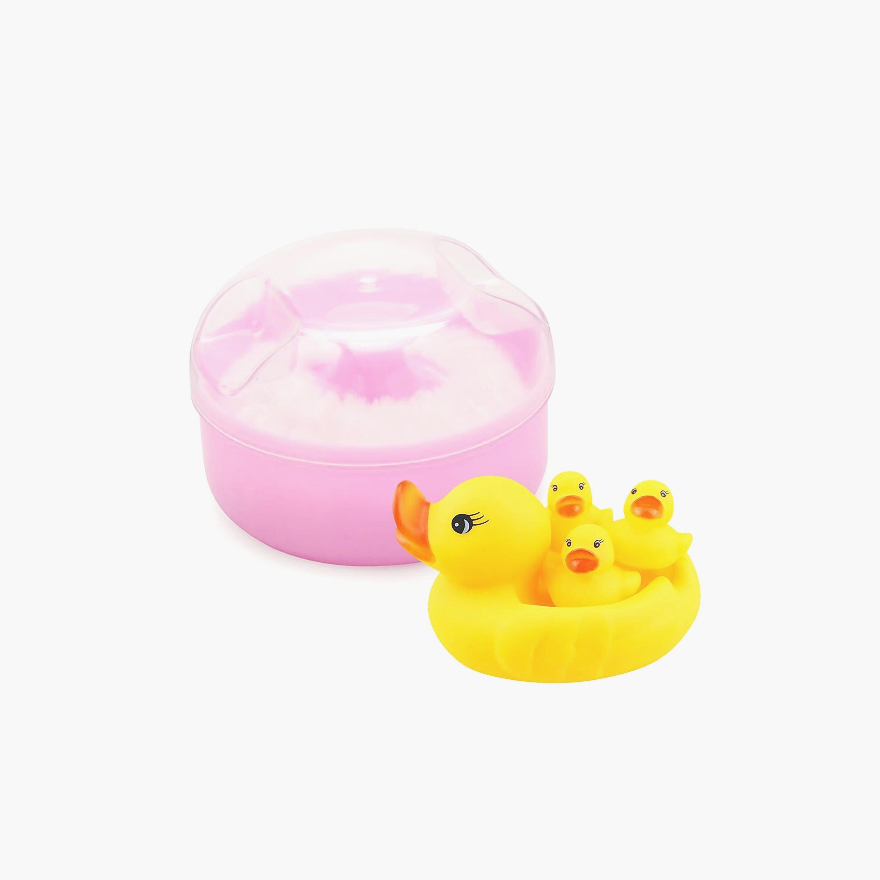 Star Babies Set of 2 Rubber Duck Bath Toy with Baby Powder Puff-baby-bathandcare-hairbodyskincare-image-1