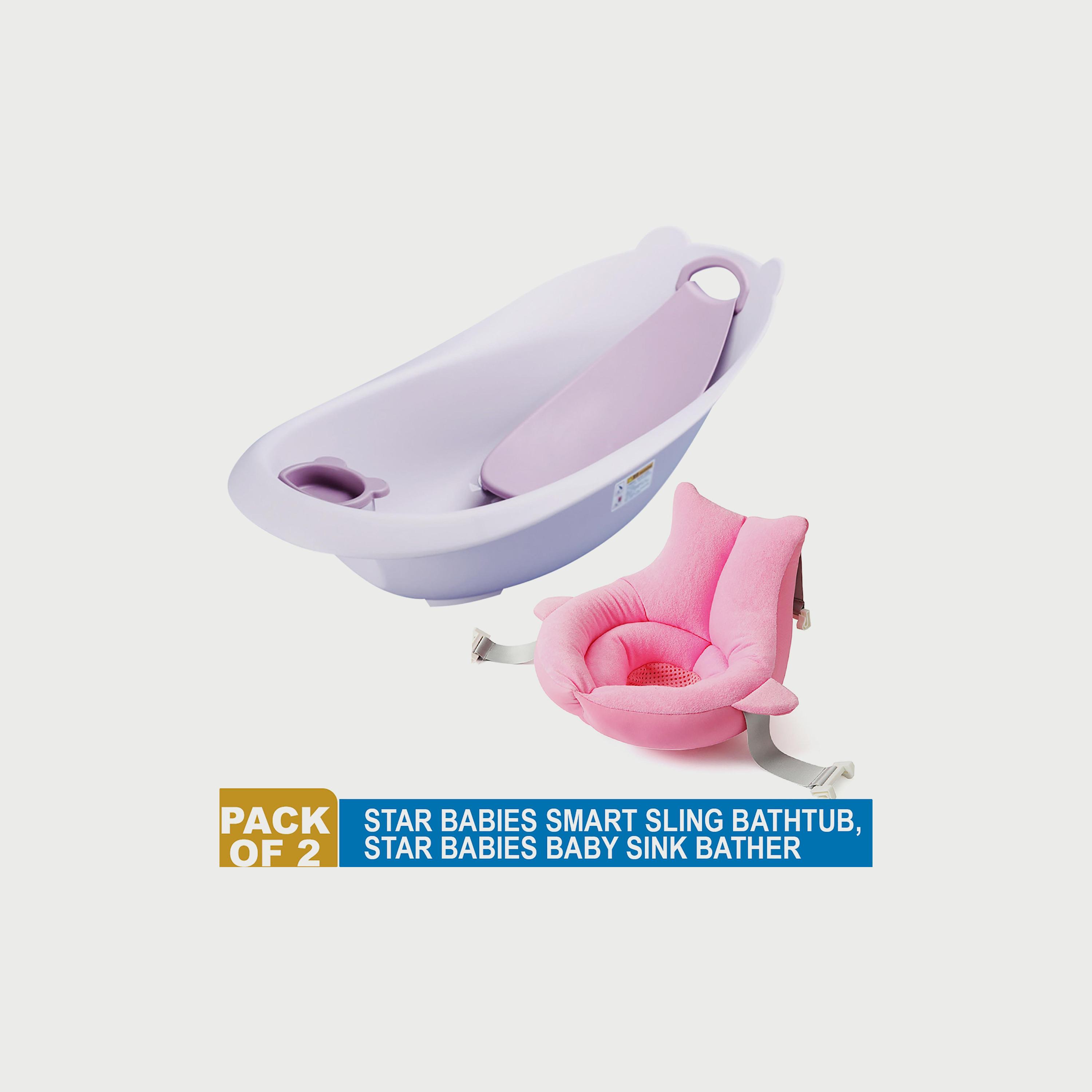 Star Babies 2-Piece Smart Sling 3-Stage Bath Tub with Soft Spot Sink Bather-baby-bathandcare-bathtubs-image-2