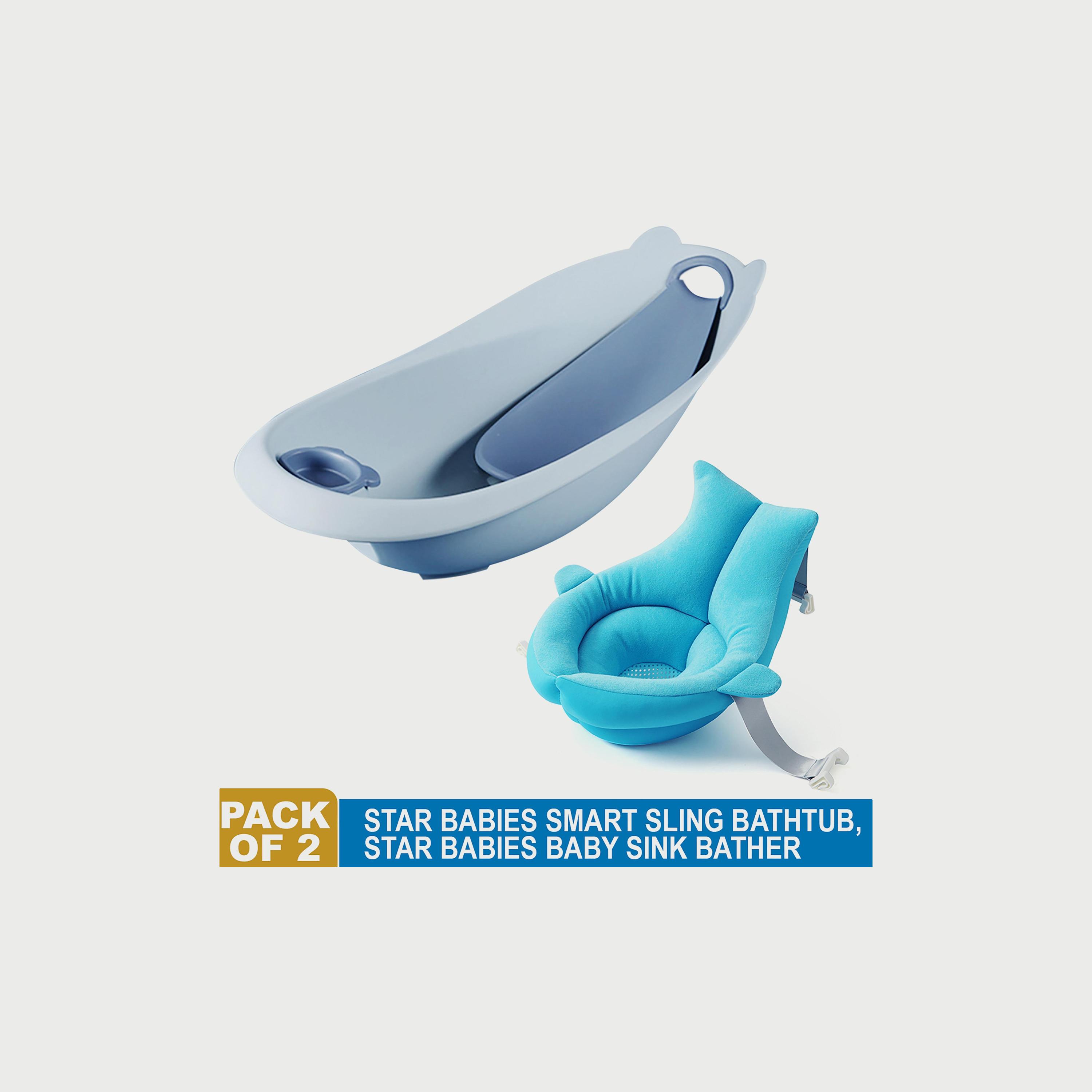 Star Babies 2-Piece Smart Sling 3-Stage Bath Tub with Soft Spot Sink Bather-baby-bathandcare-bathtubs-image-2