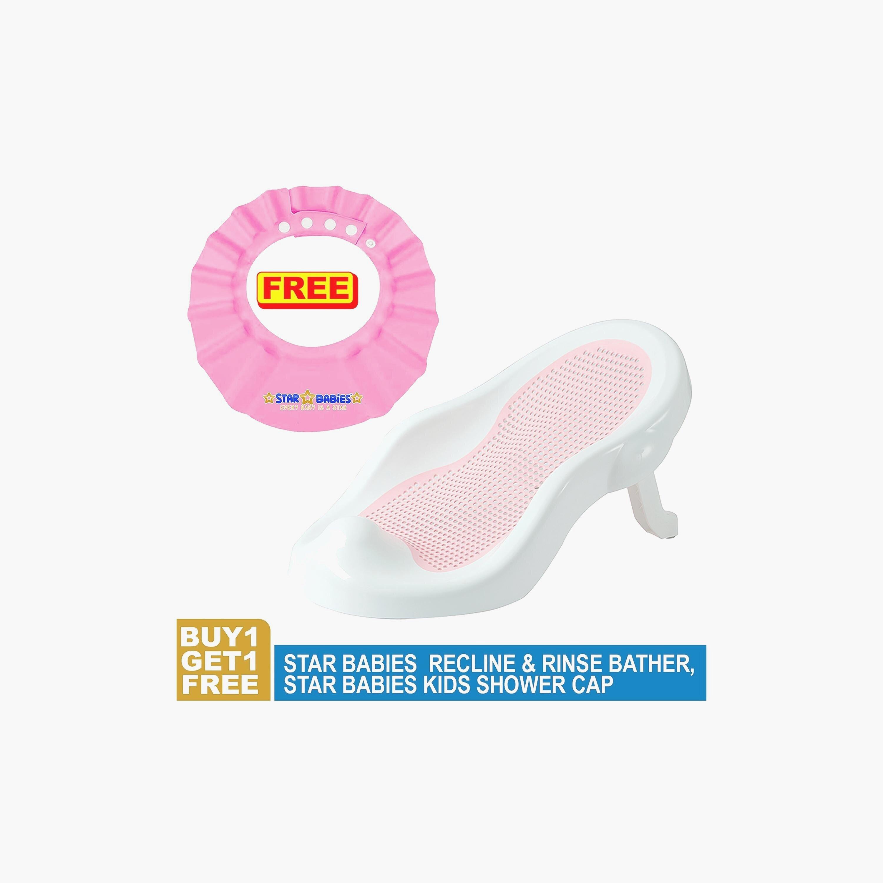 Star Babies Recline & Rinse Bather with Kids Shower Cap,  Buy 1 Get 1-baby-bathandcare-bathtubs-image-2