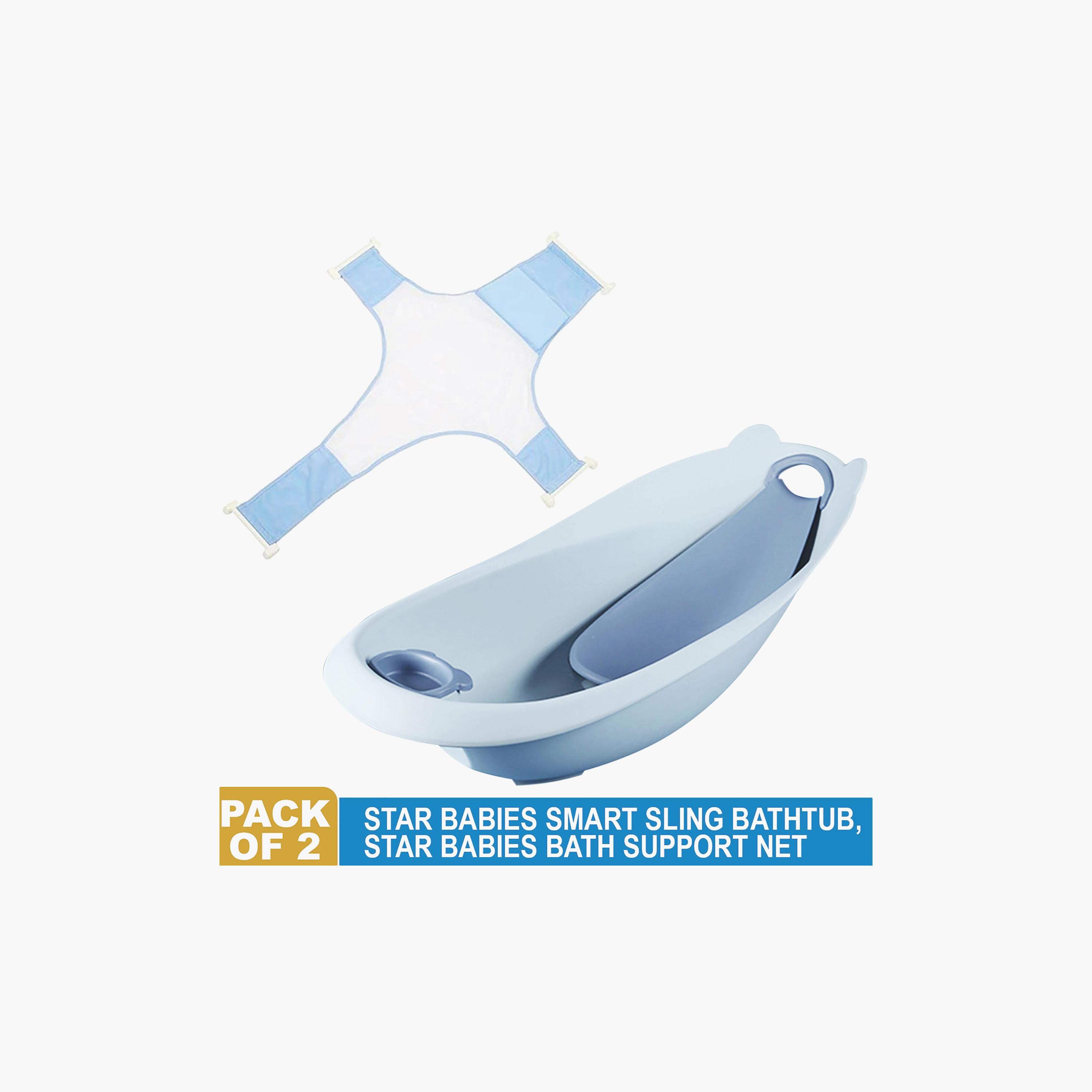 Star Babies 2-Piece Smart Sling 3-Stage Bath Tub with Kids Bath Support-baby-bathandcare-bathtubs-image-2