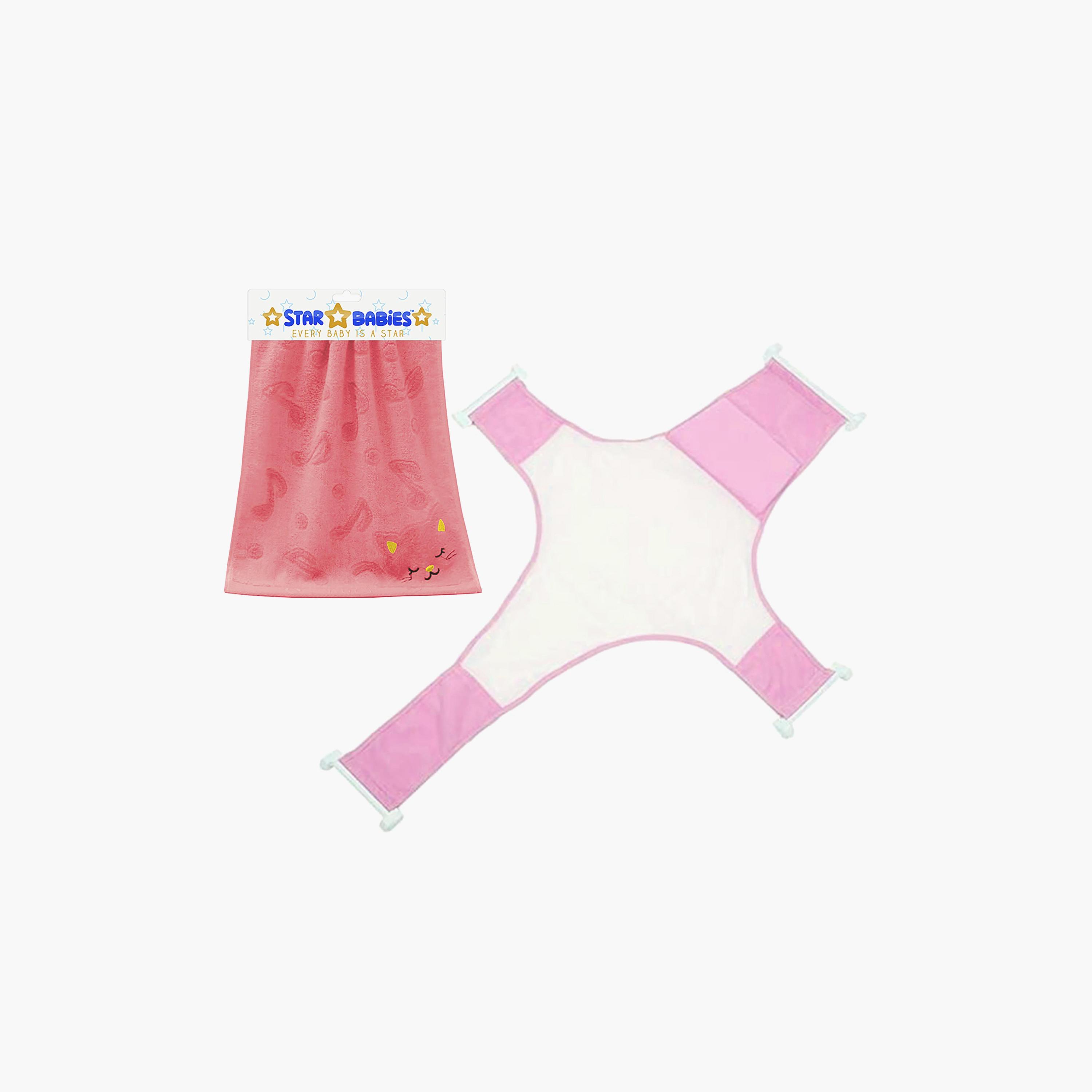 Star Babies Bath Seat Support Net Bath Tub with Bamboo Towel , Buy 1 Get 1-baby-bathandcare-bathtubs-image-1