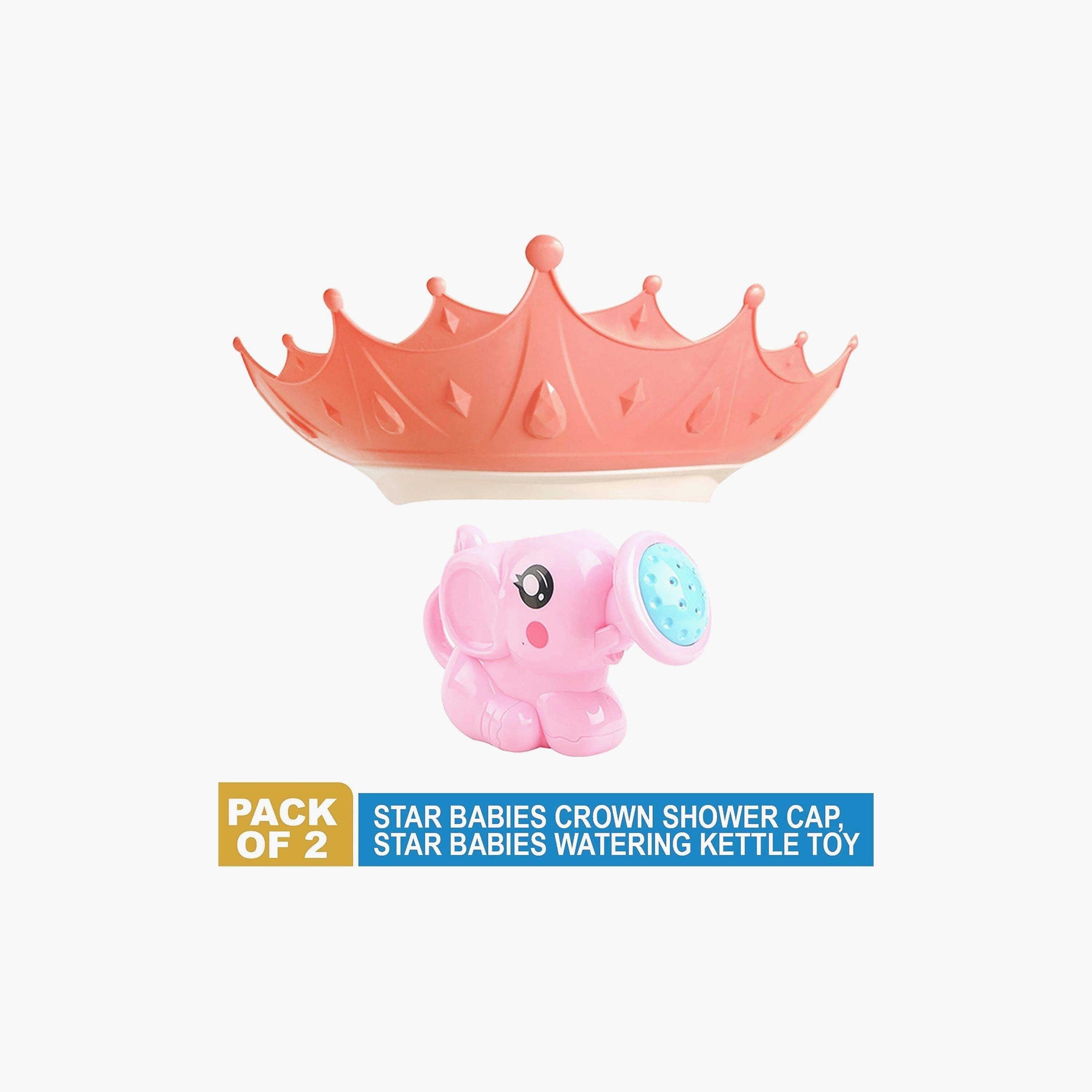 Star Babies 2-Piece Adjustable Crown Kids Shower Cap with Kids Kettle Toys-baby-bathandcare-bathtubs-image-2
