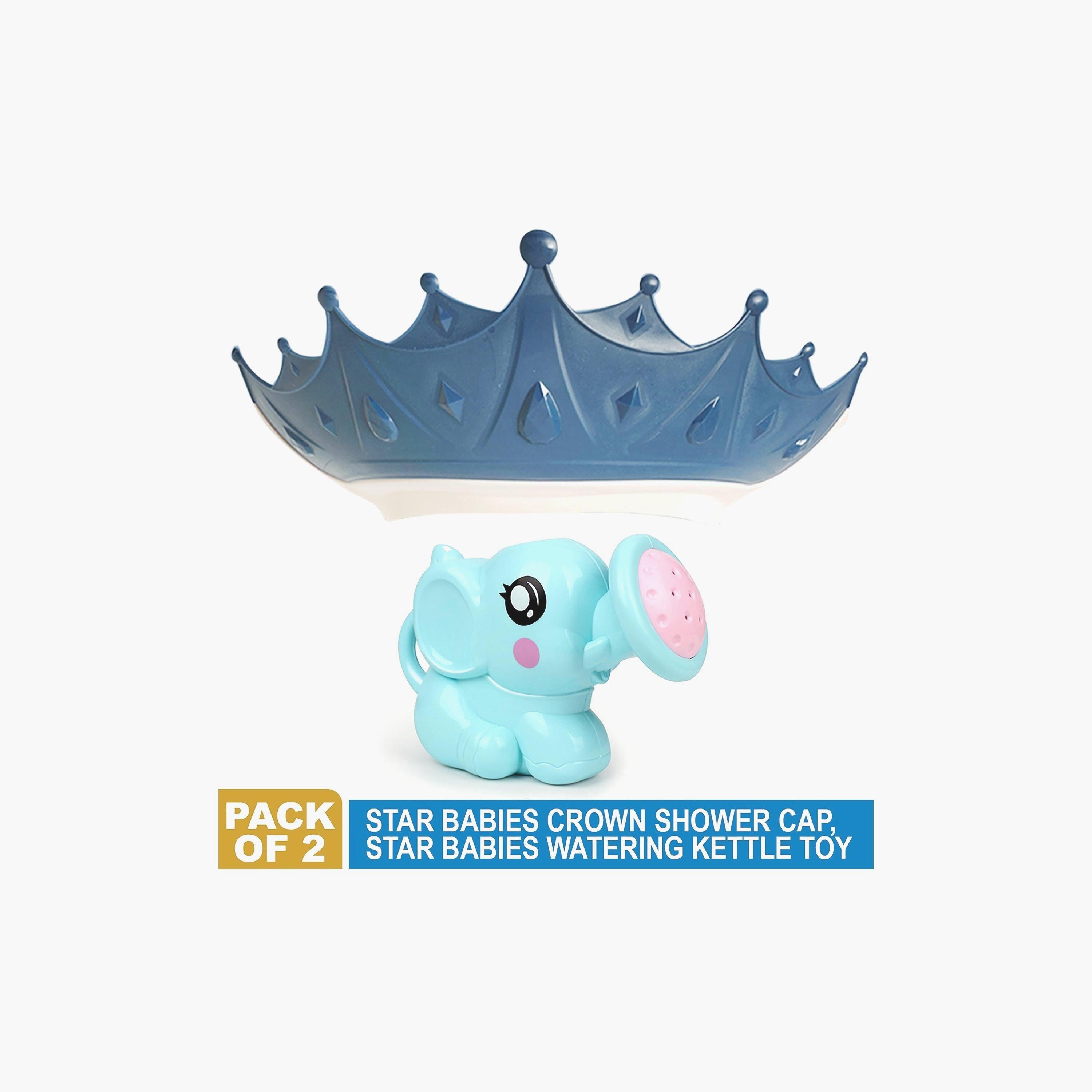 Star Babies 2-Piece Adjustable Crown Kids Shower Cap with Kids Kettle Toys-baby-bathandcare-bathtubs-image-2