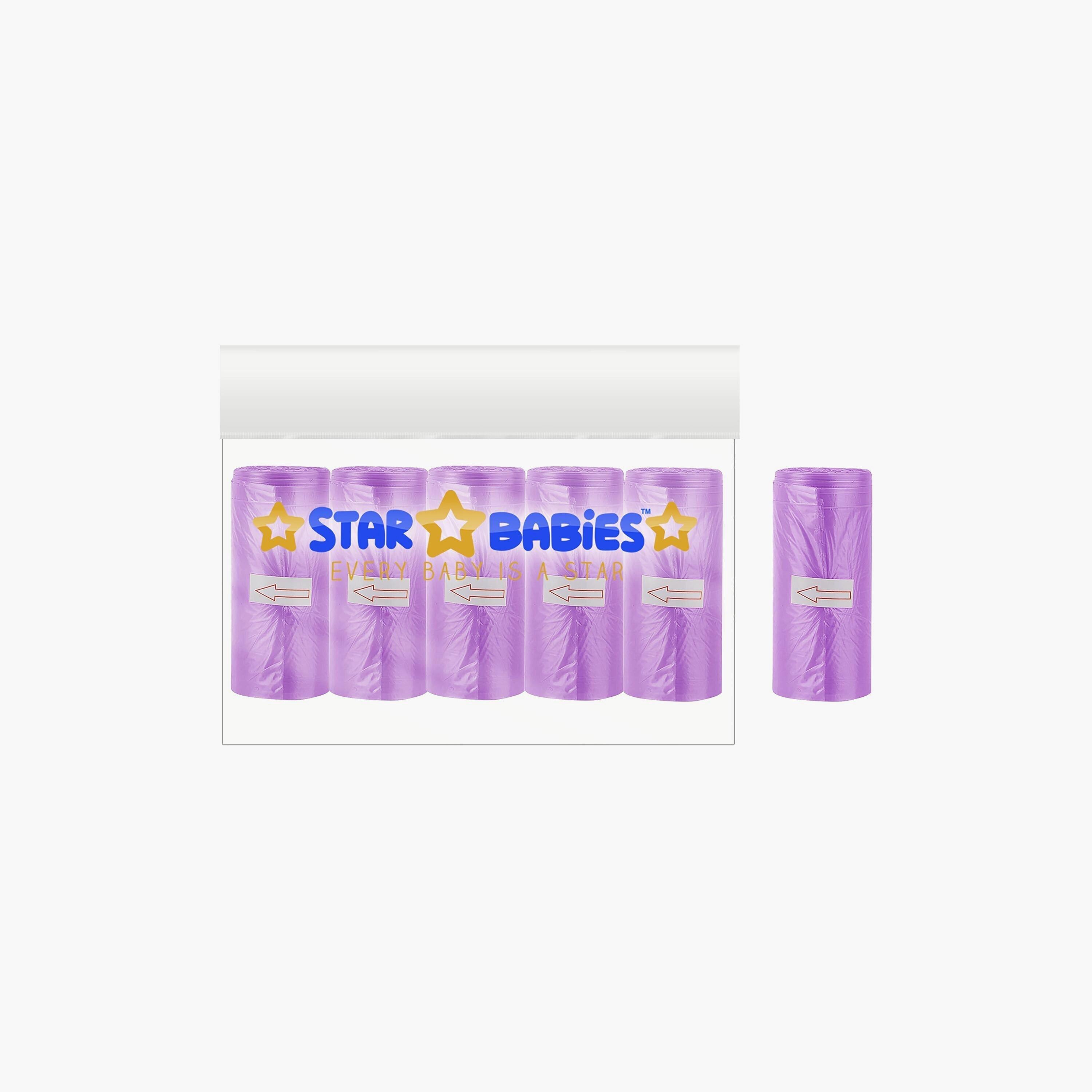 Star Babies 5+1 Scented Bag Roll, 90 Bags-baby-diapering-binsandrefills-image-2
