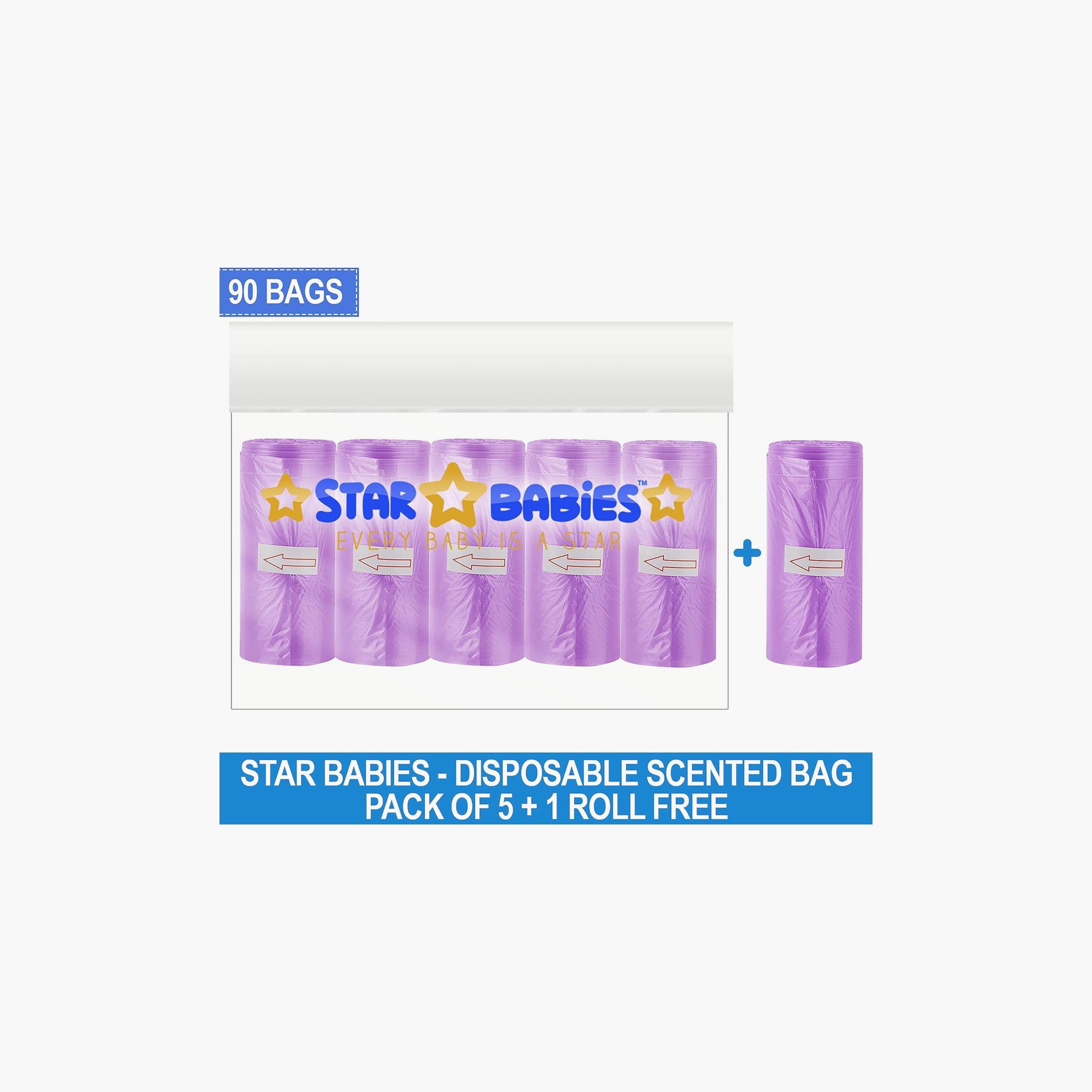 Star Babies 5+1 Scented Bag Roll, 90 Bags-baby-diapering-binsandrefills-image-3
