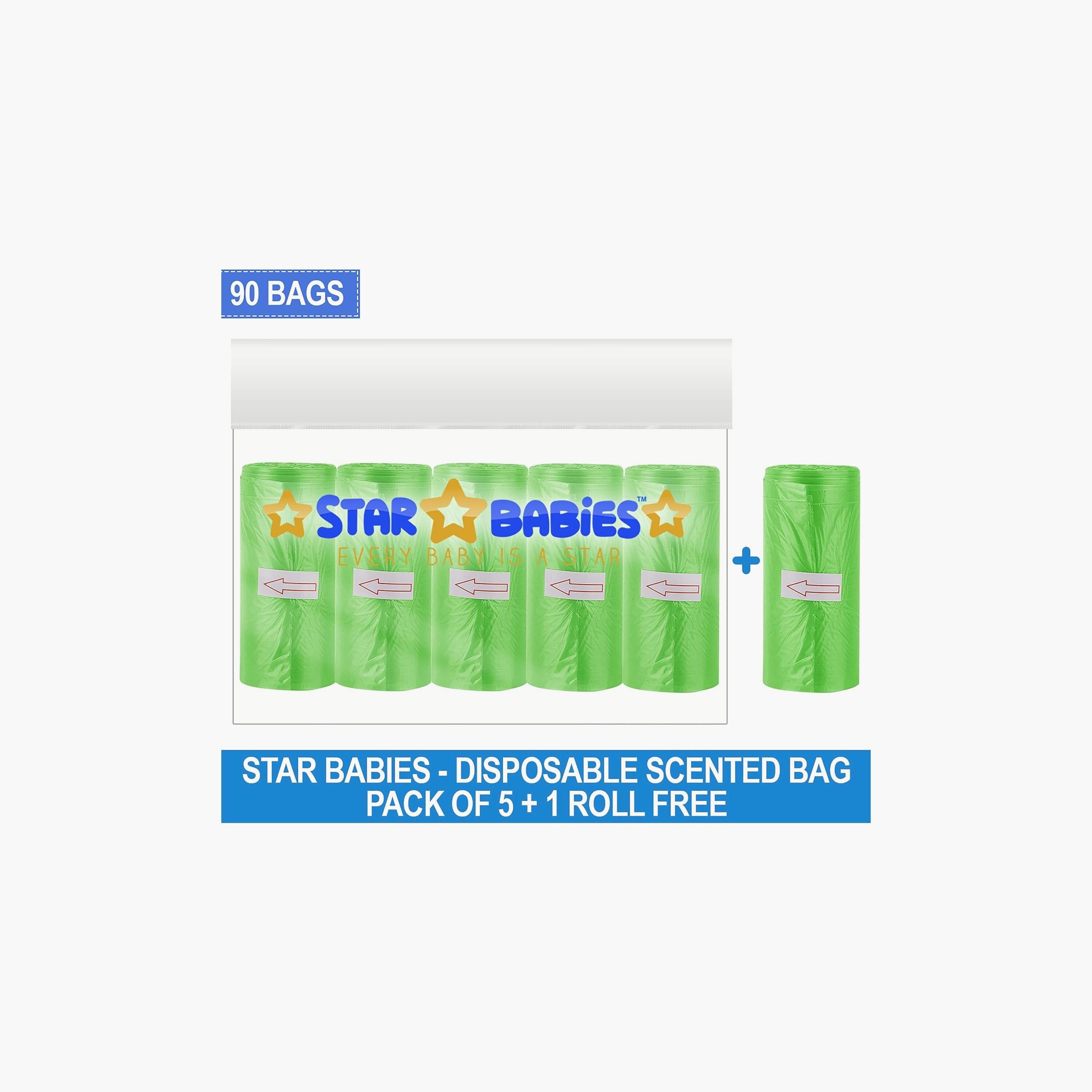 Star Babies 5+1 Scented Bag Roll, 90 Bags-baby-diapering-binsandrefills-image-3