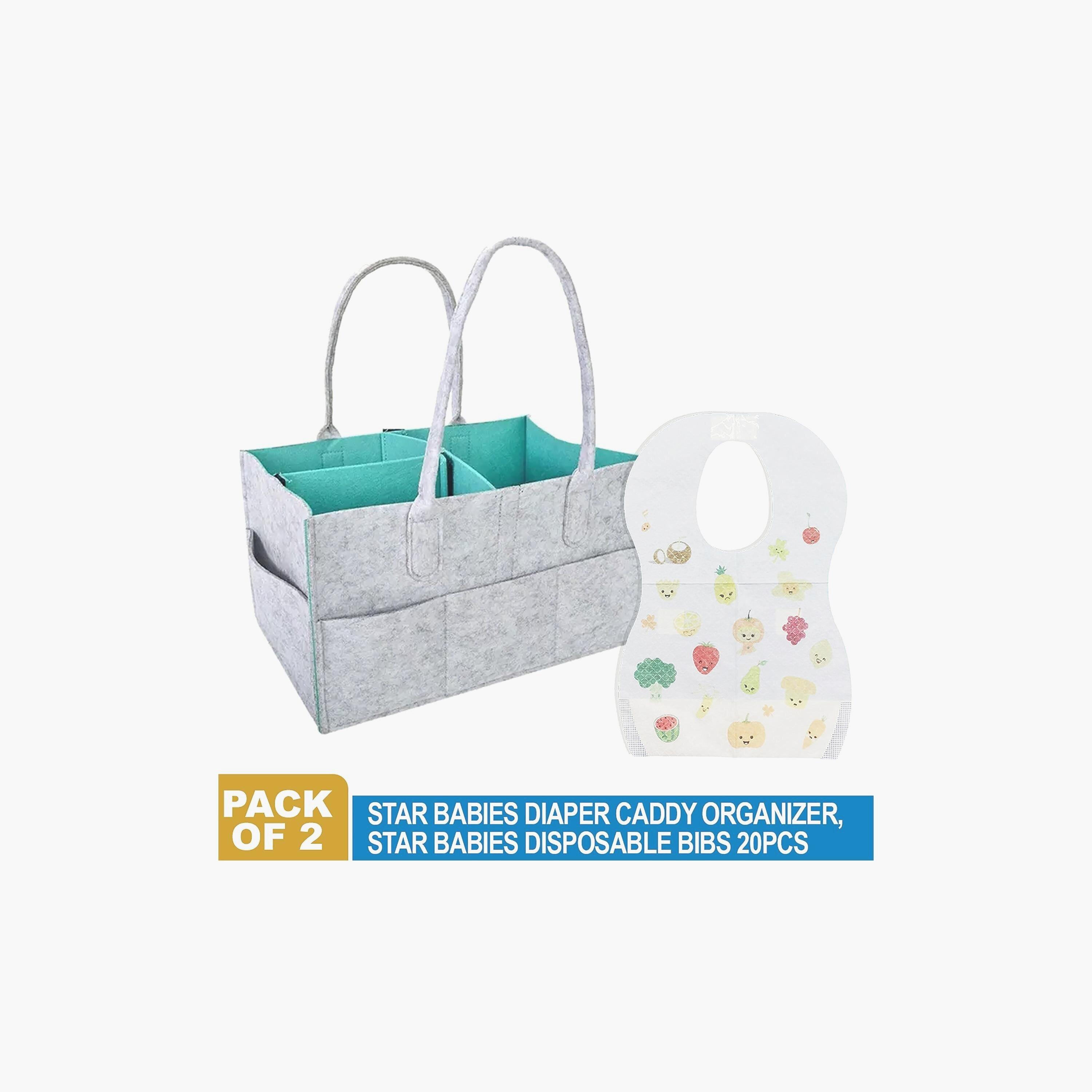 Star Babies 20-Piece Diaper Caddy Organizer with Disposable Bibs-baby-gear-diaperbags-image-2