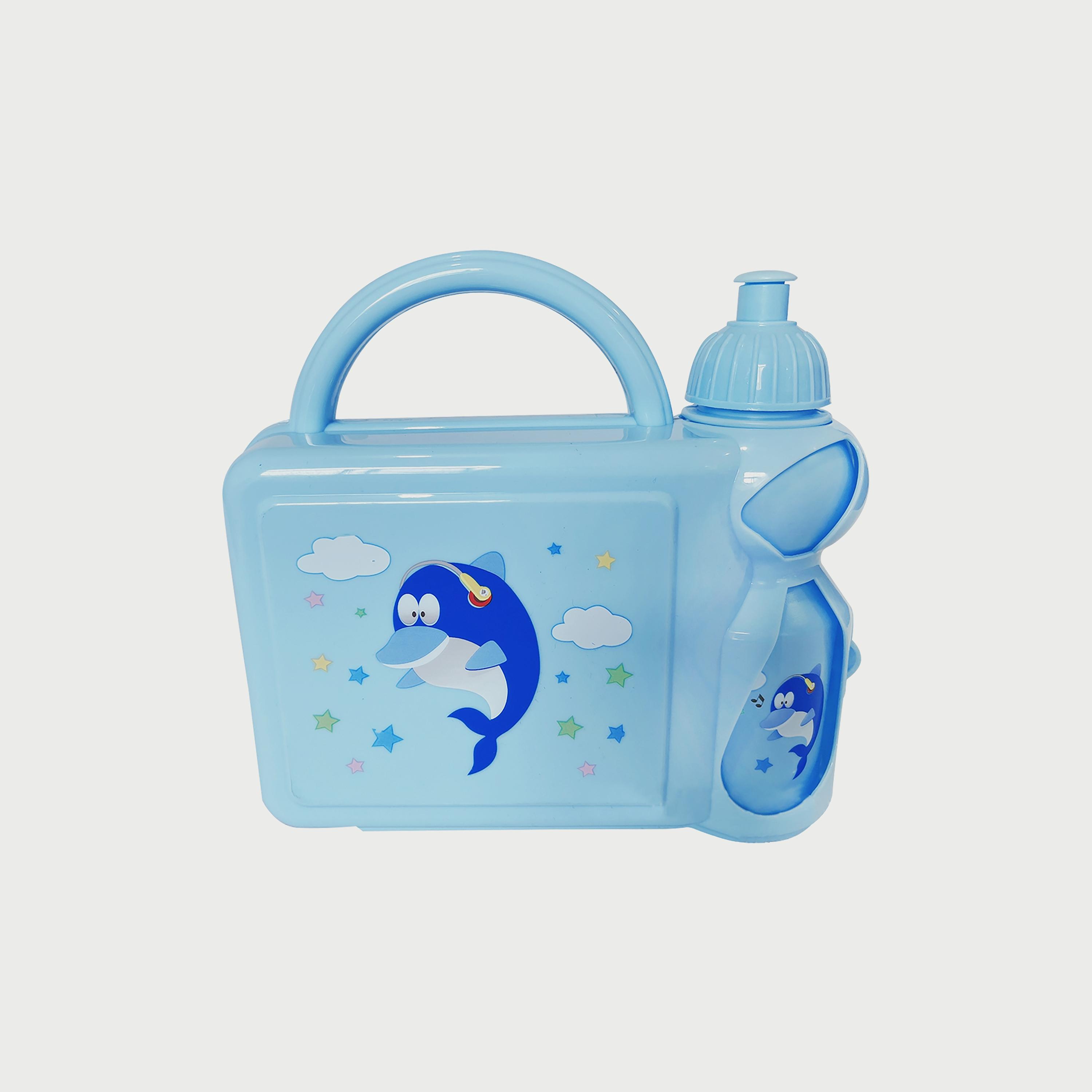 صندوق غداء للأطفال مع زجاجة مياه من ستار بيبيز، أزرق-school-lunchessentials-lunchboxes-image-1