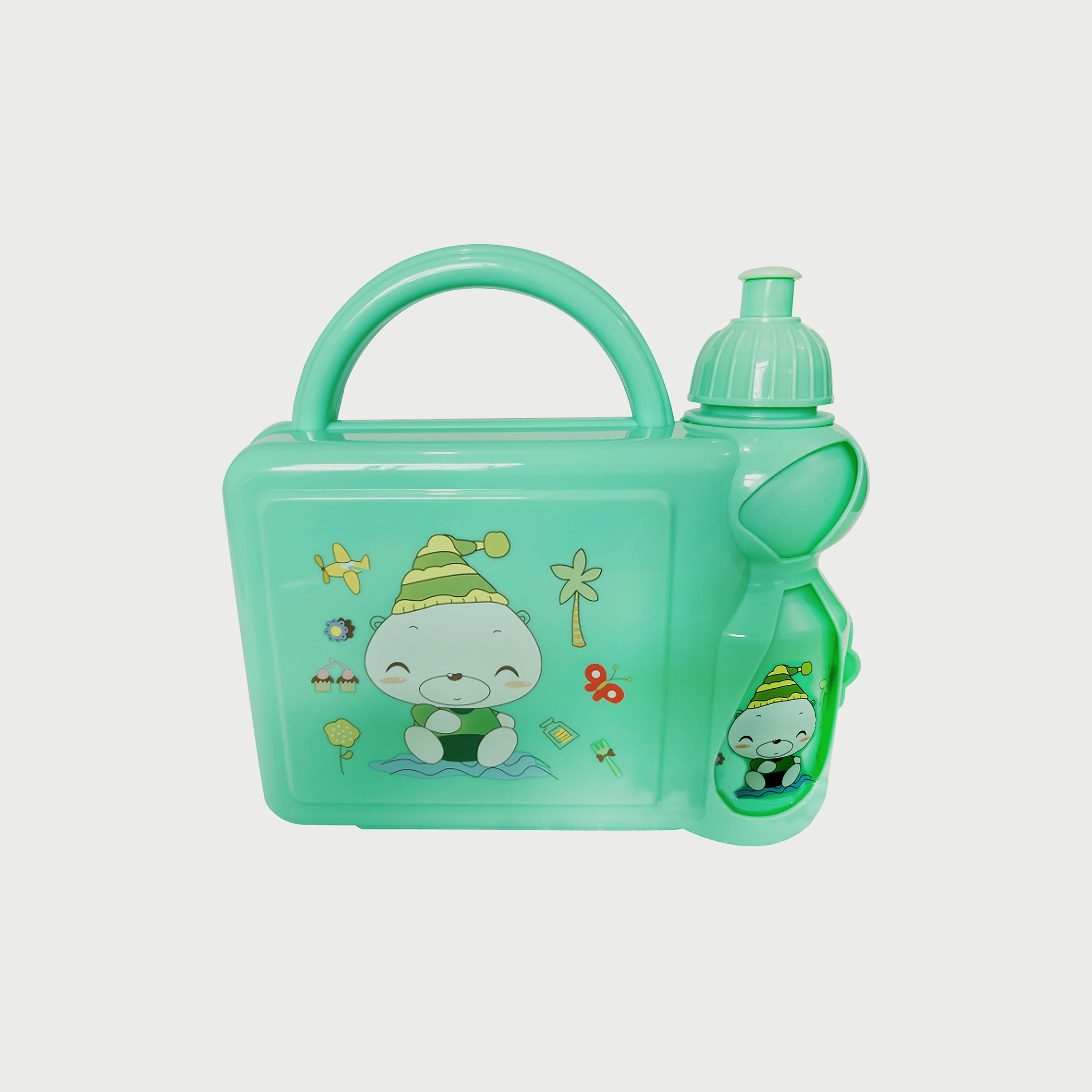 صندوق غداء للأطفال مع زجاجة مياه من ستار بيبيز، أخضر-school-lunchessentials-lunchboxes-image-1