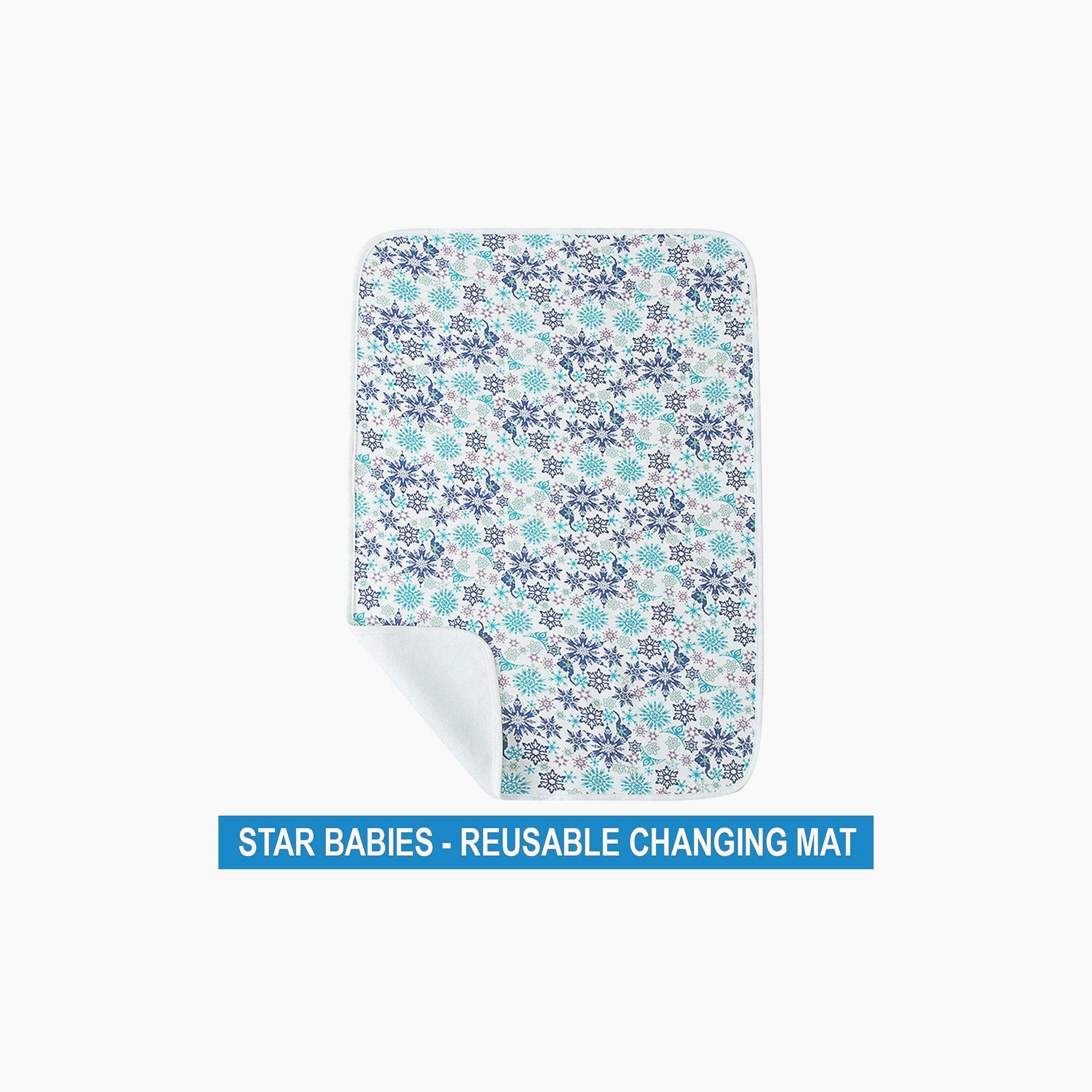 Star Babies Printed Reusable Changing Mat - Flower-baby-diapering-changingmats-image-2