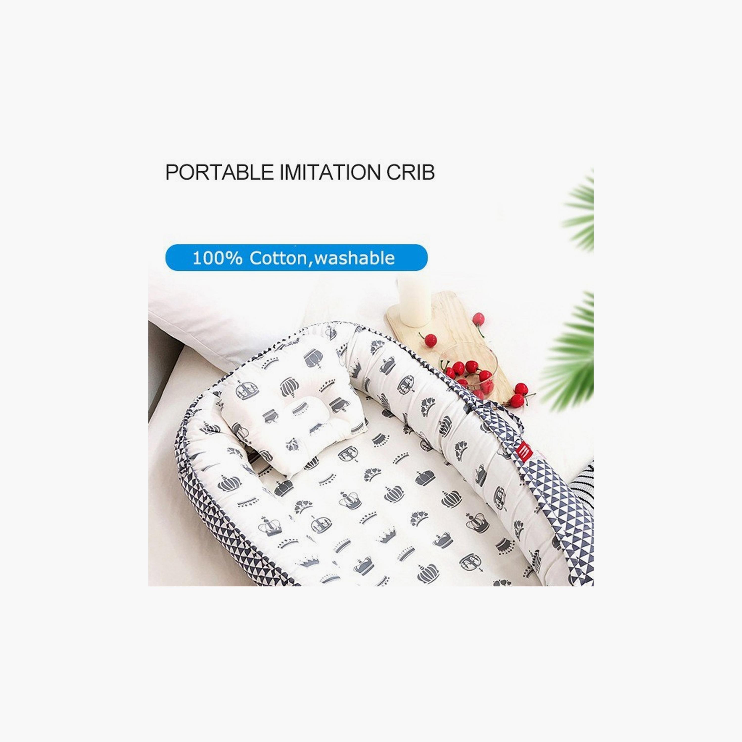 Star Babies Portable Lounger Sleeping Pod, White Printed-baby-nursery-babybedding-image-4