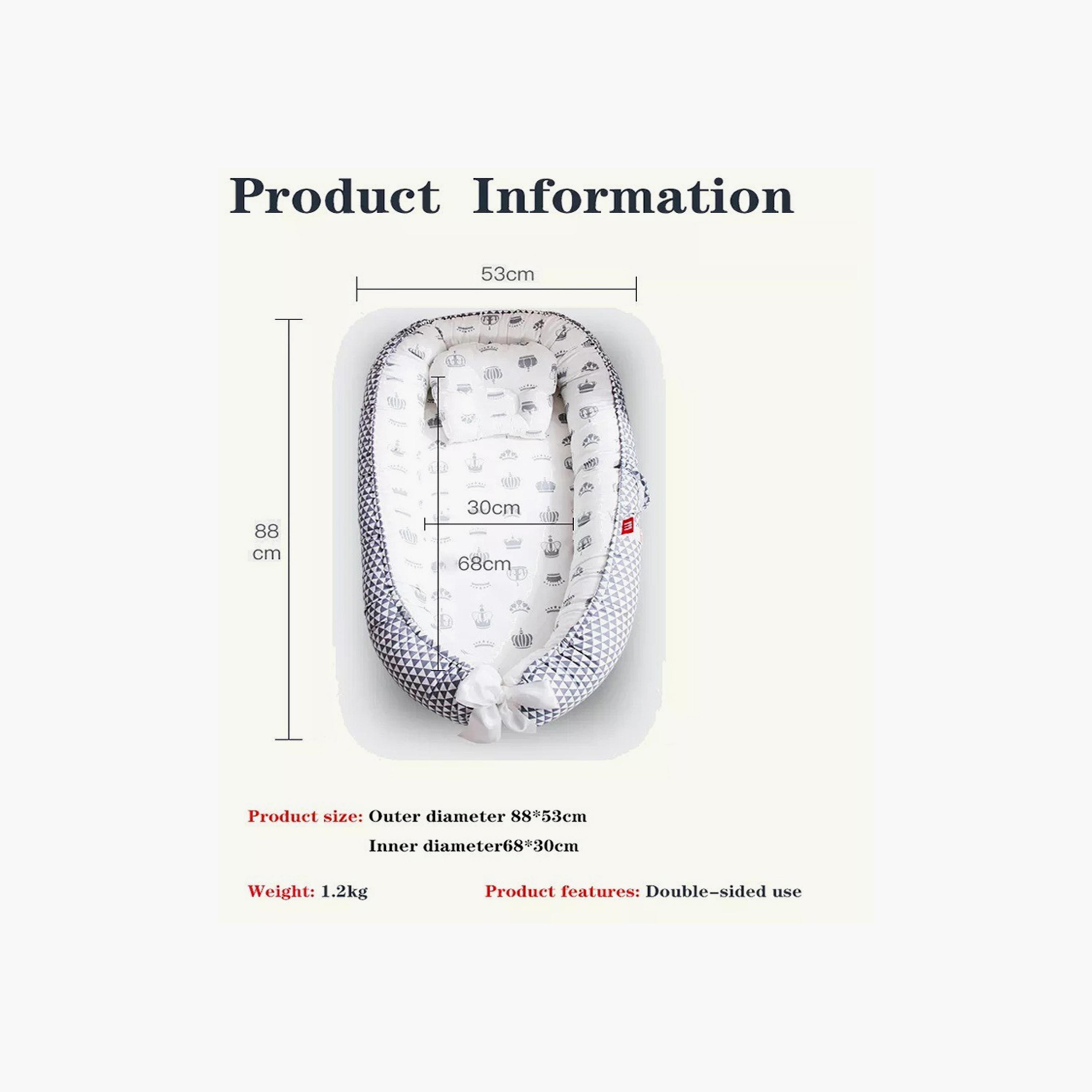 Star Babies Portable Lounger Sleeping Pod, White Printed-baby-nursery-babybedding-image-5