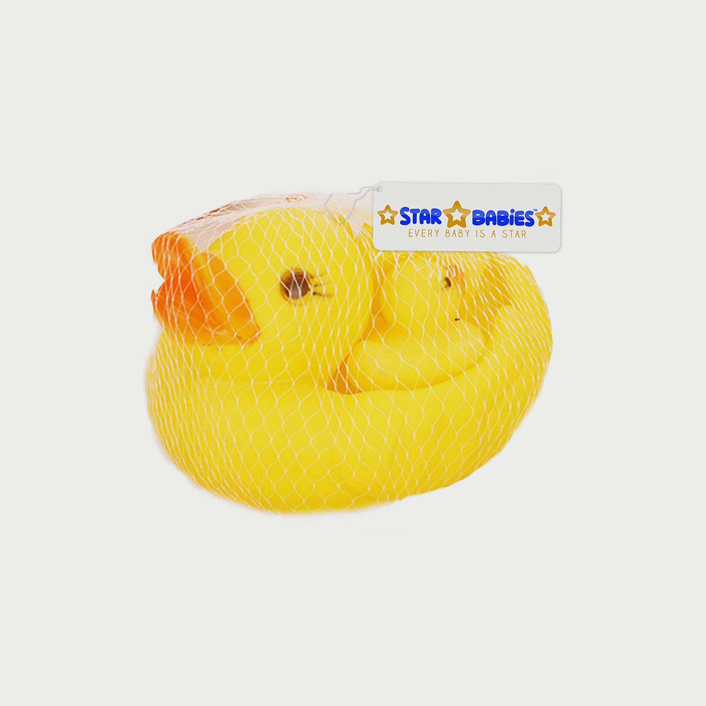 Star Babies 4-Piece Squeaky Duck Bath Toy, Yellow-toys-babyandtoddlertoys-bathtoys-image-3