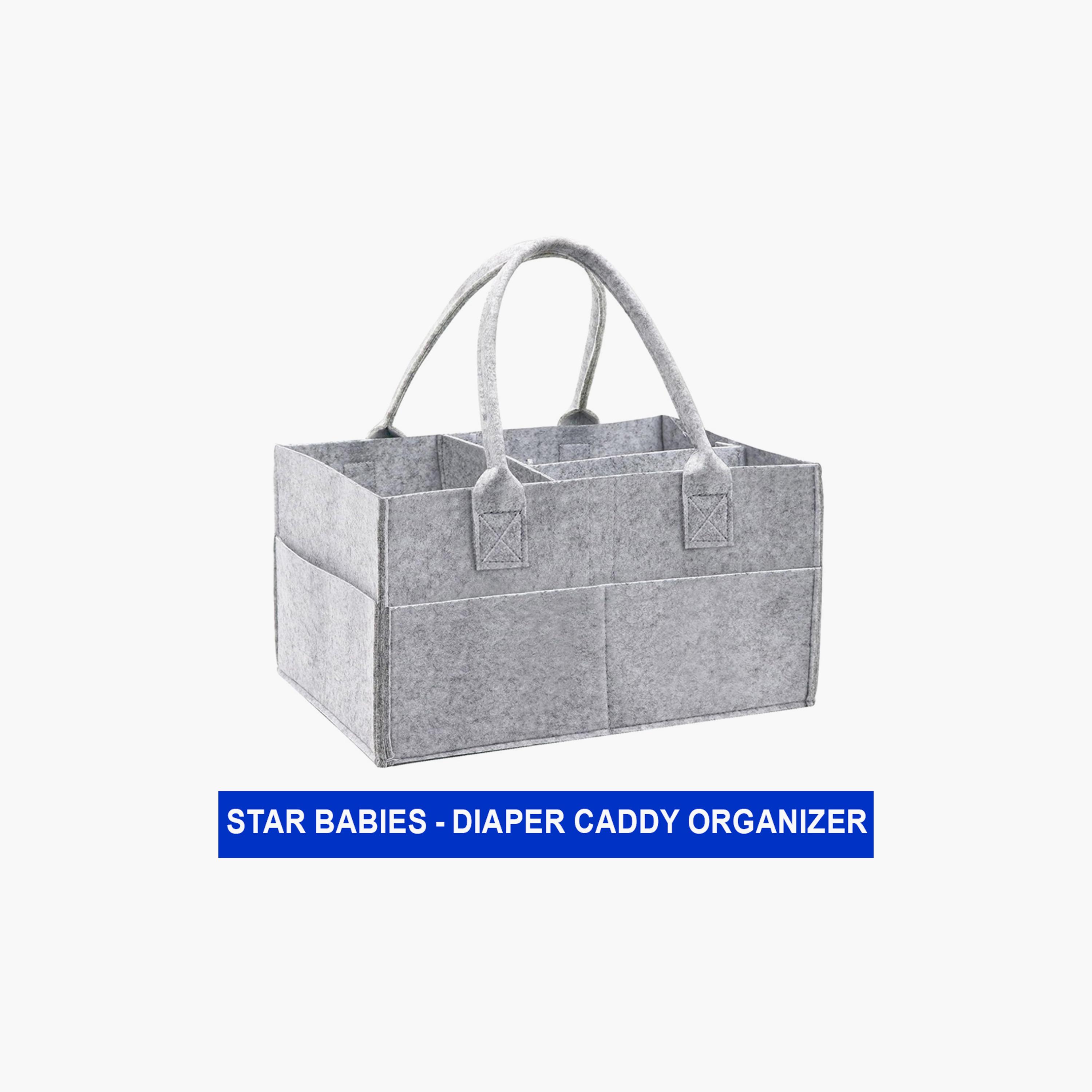 Star Babies Diaper Caddy Organizer, Grey-baby-gear-diaperbags-image-2