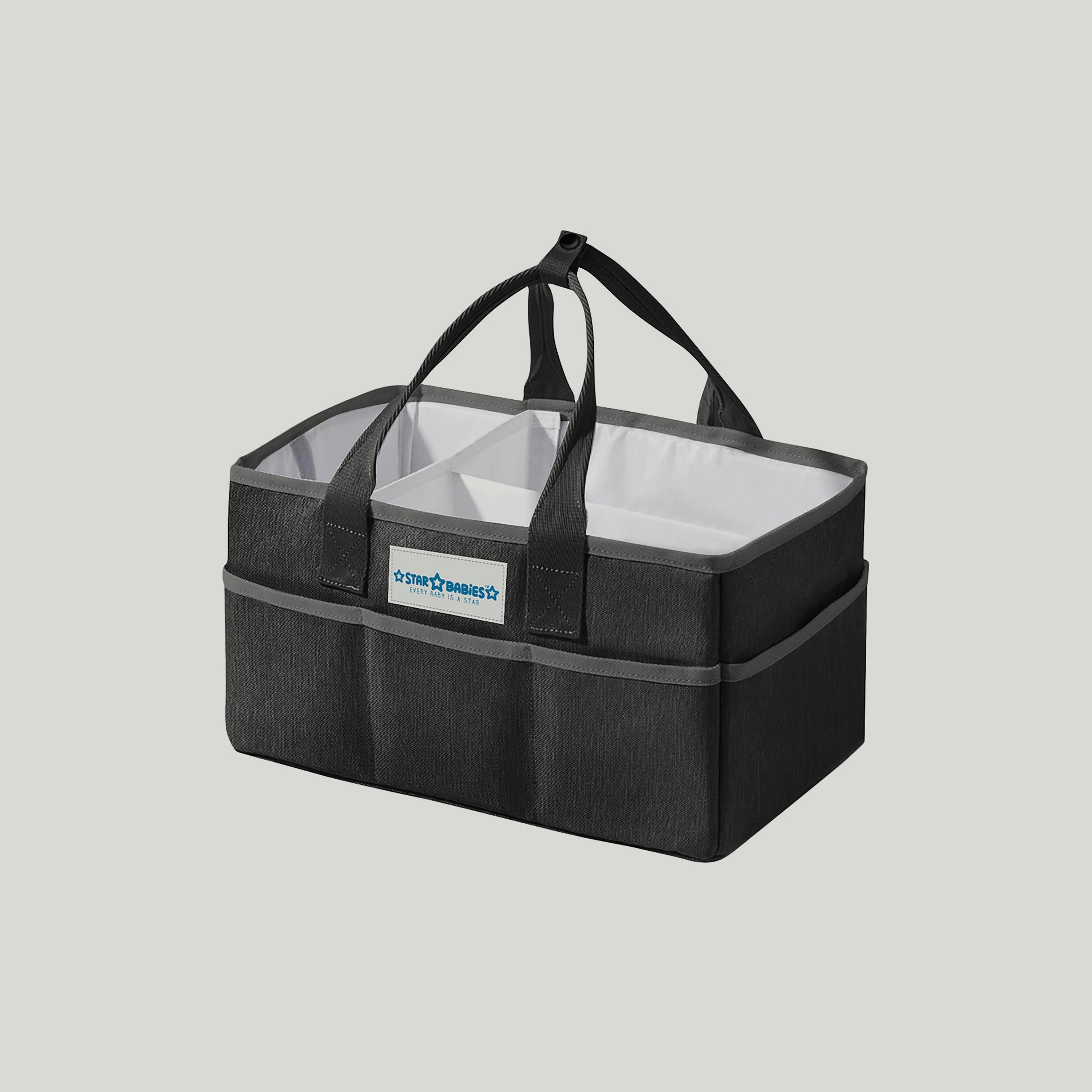 Star Babies Diaper Caddy Organizer, Black-baby-gear-diaperbags-image-1