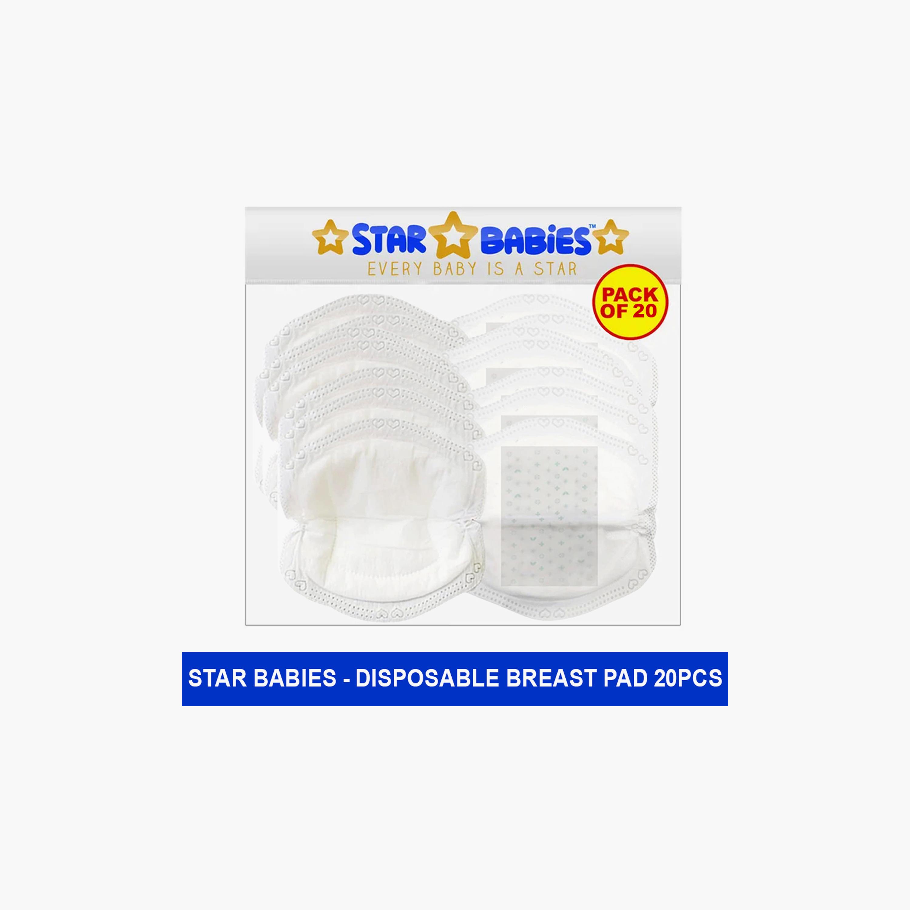 Star Babies 20-Piece Disposable Breast Pads, White-baby-feeding-breastfeedingandcare-image-2
