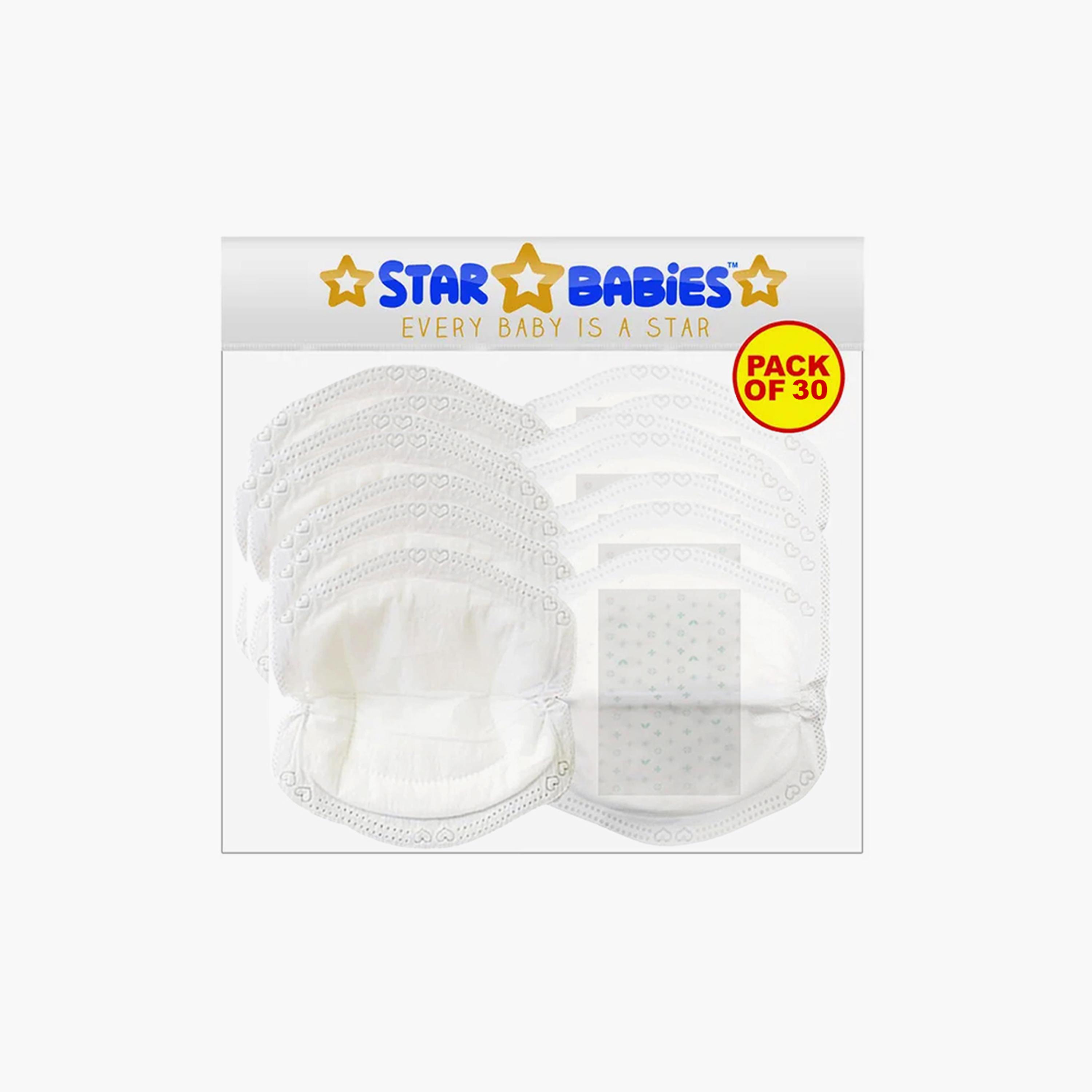 Star Babies 30-Piece Disposable Breast Pads, White-baby-feeding-breastfeedingandcare-image-1