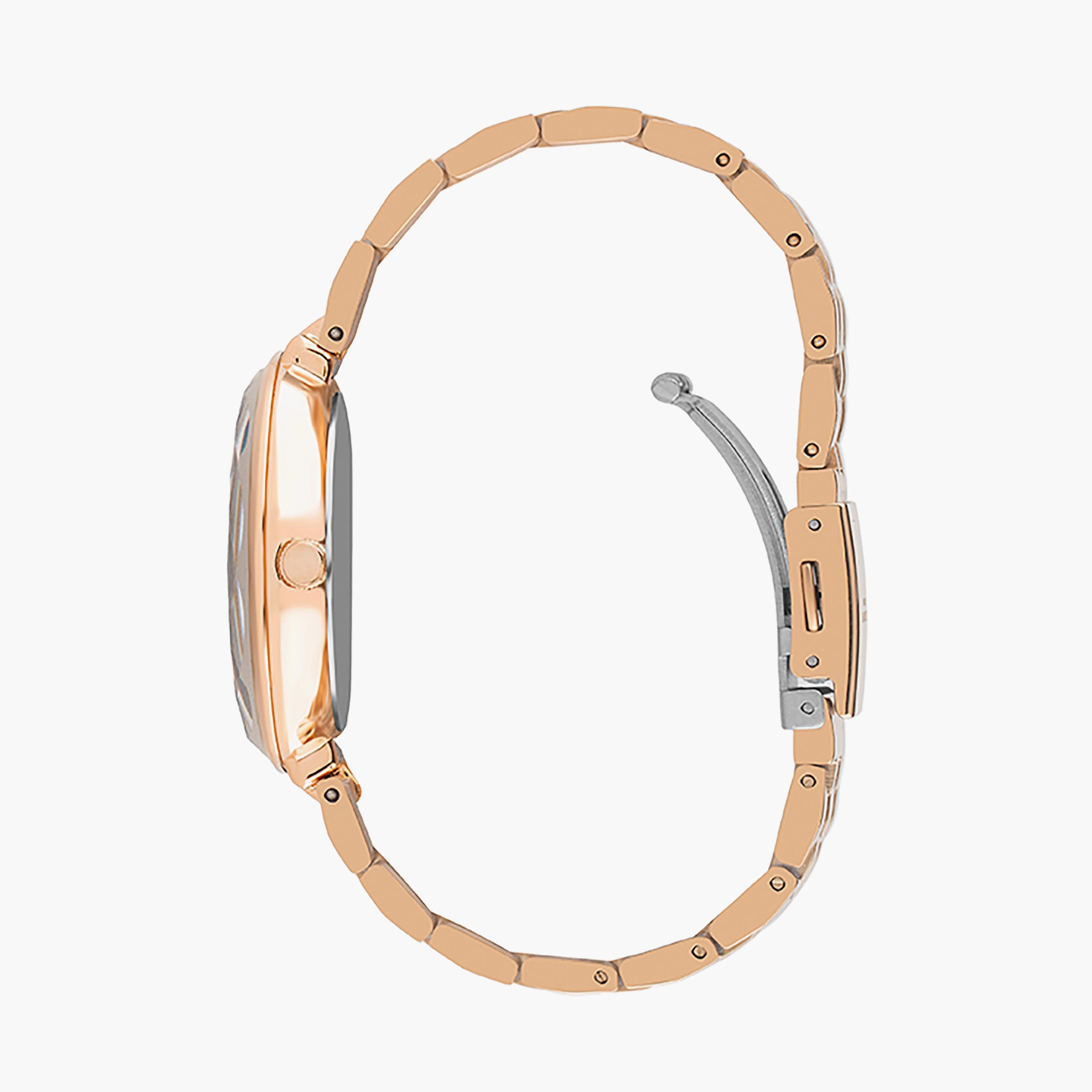  ساعة يد أنالوج باللون الوردي الذهبي وسوار الستانلس ستيل من لي كوبر LC07502.420-women-watchesandjewellery-watches-image-2