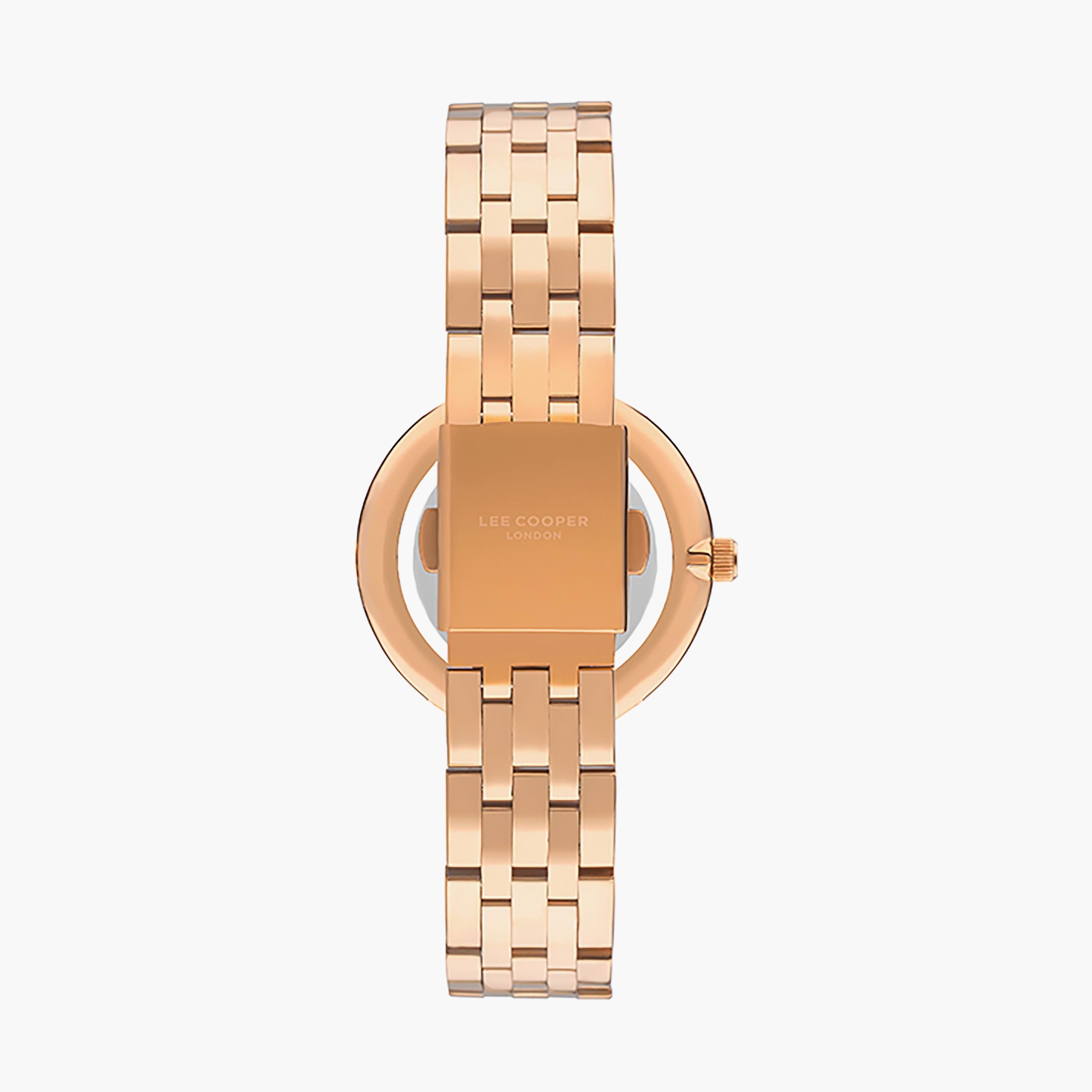  ساعة يد أنالوج باللون الوردي الذهبي وسوار الستانلس ستيل من لي كوبر LC07502.420-women-watchesandjewellery-watches-image-3