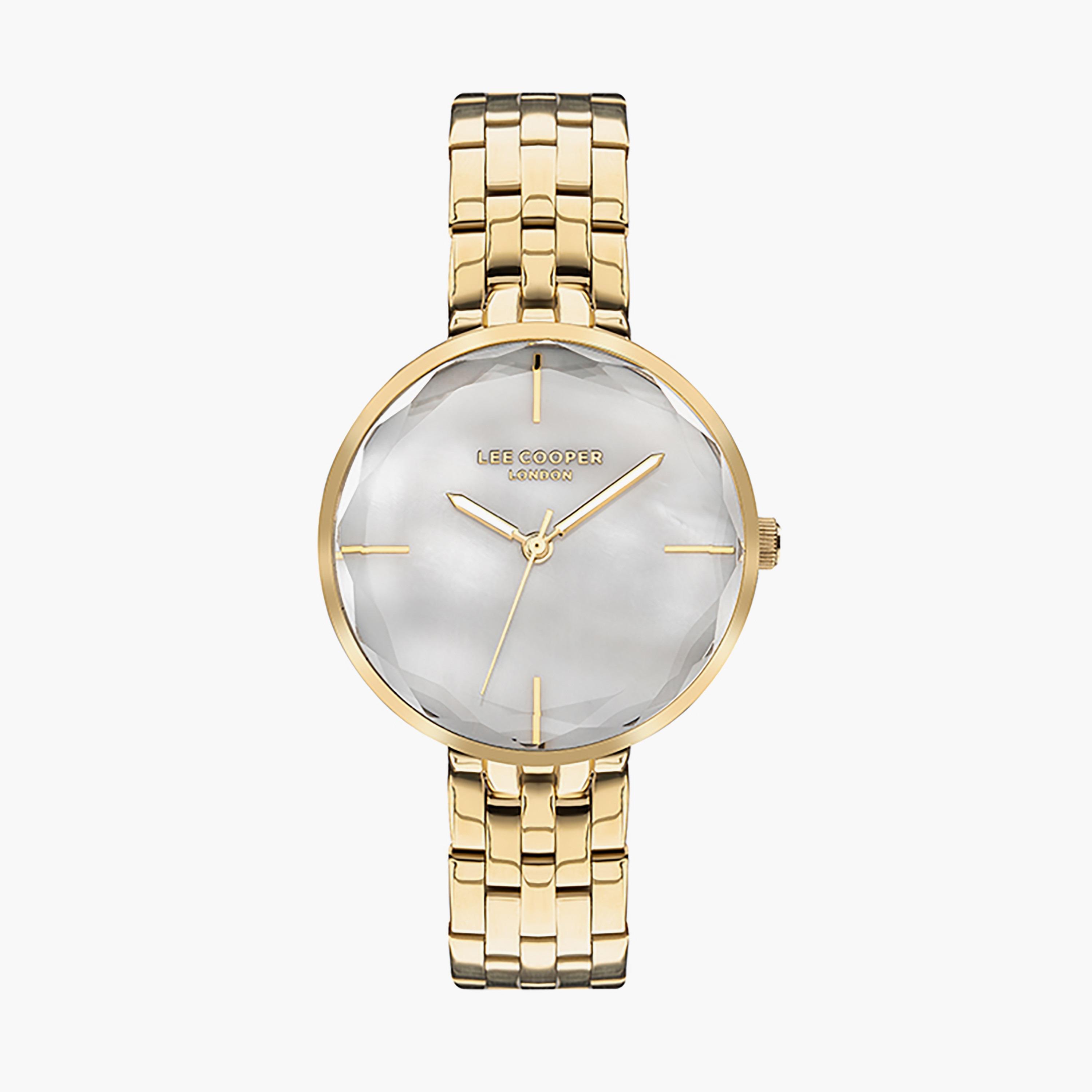  ساعة يد أنالوج باللون الذهبي وسوار الستانلس ستيل من لي كوبر LC07502.120-women-watchesandjewellery-watches-image-1
