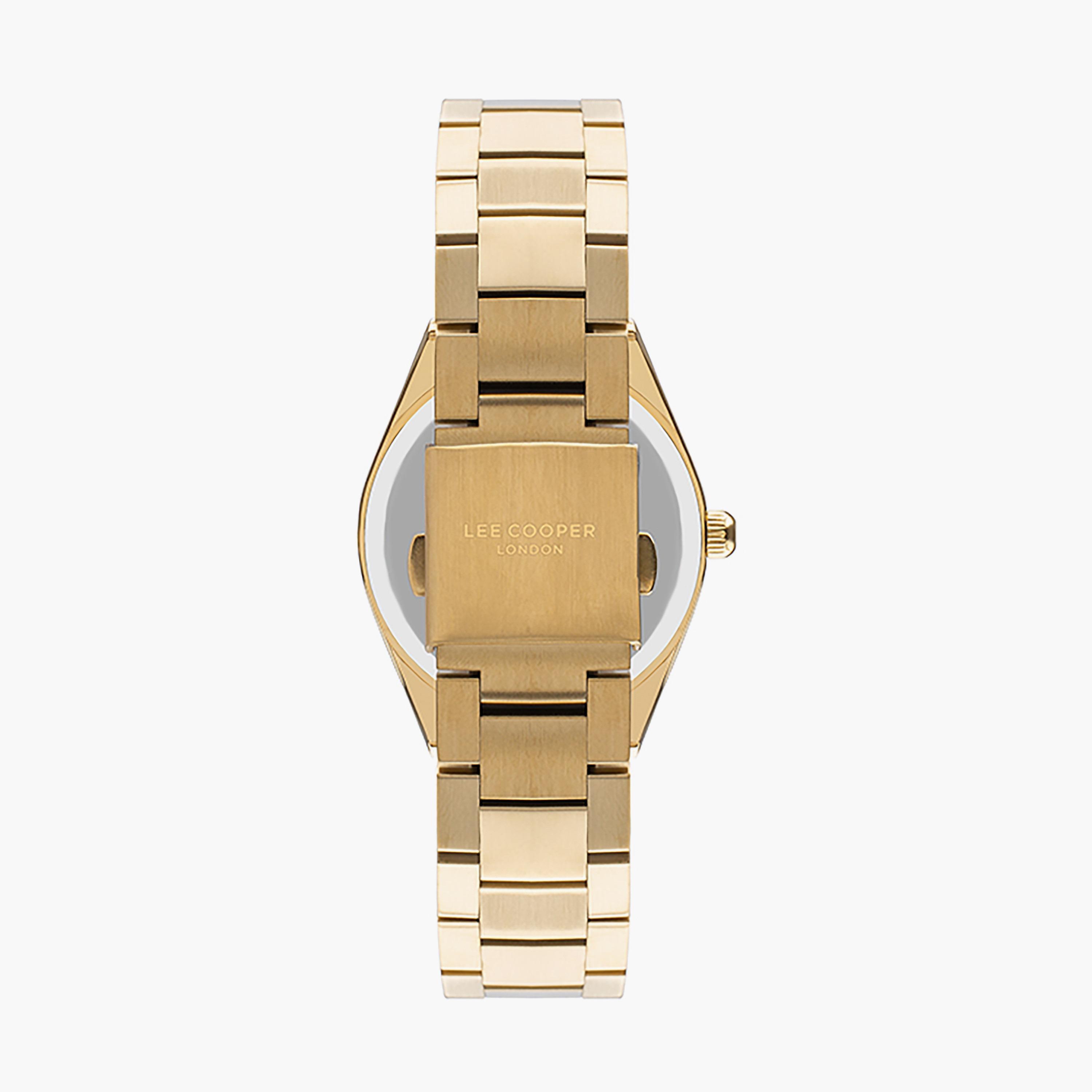  ساعة يد كرونوغراف للنساء باللون الذهبي وسوار الستانلس ستيل من لي كوبر LC07452.120-women-watchesandjewellery-watches-image-3