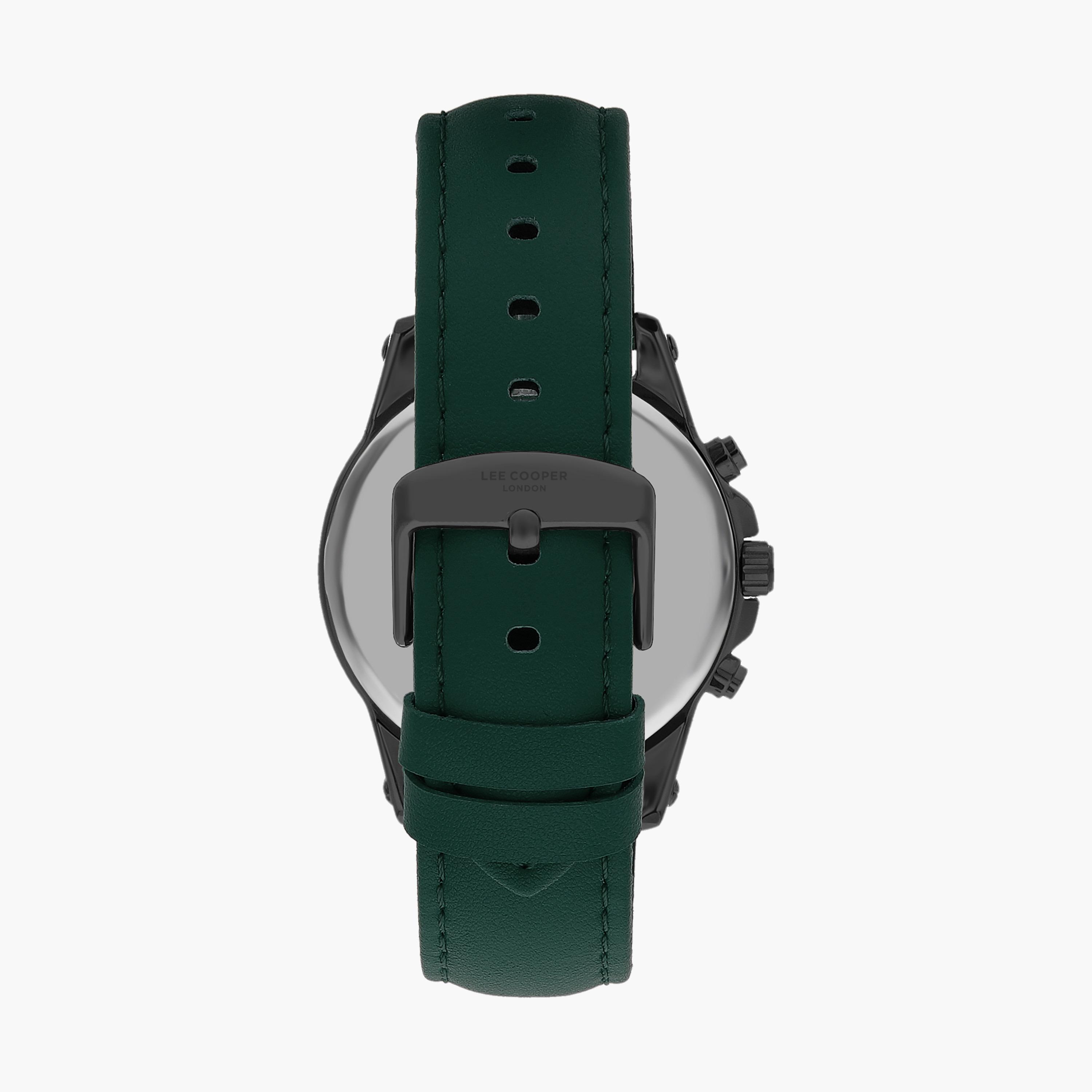  ساعة يد كرونوغراف للرجال باللون الأخضر وسوار جلدي من لي كوبر LC07525.677-men-watchesandjewellery-watches-image-3