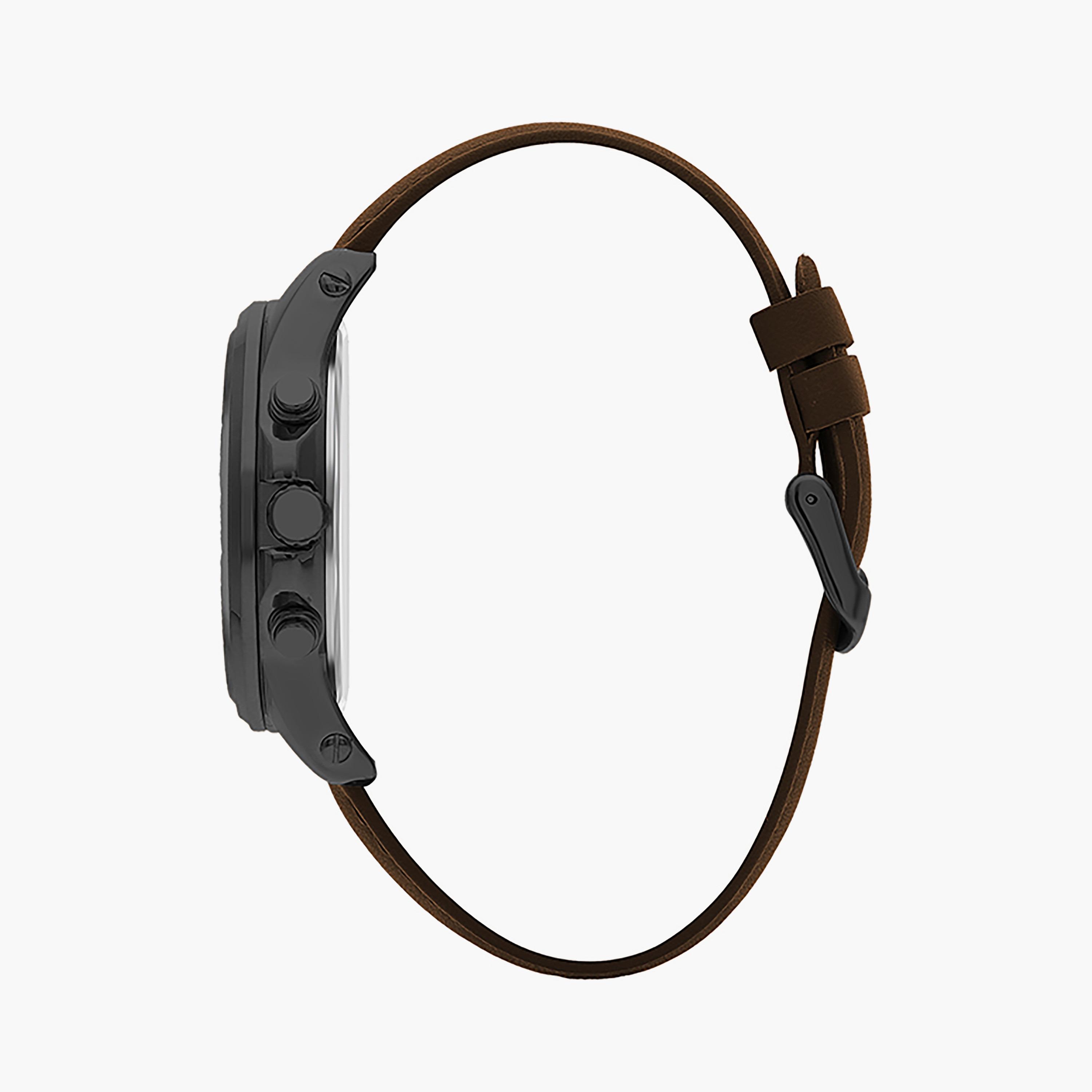 Lee Cooper Men Dark Brown Chronograph Leather Strap Watch | LC07525.154-men-watchesandjewellery-watches-image-2