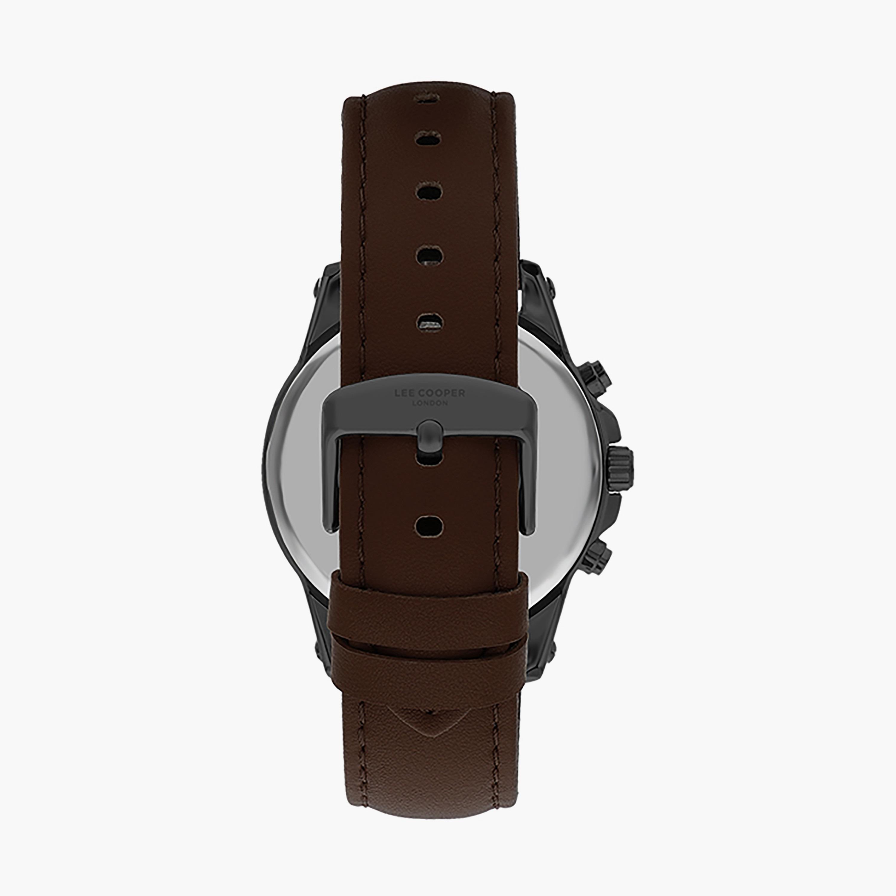 Lee Cooper Men Dark Brown Chronograph Leather Strap Watch | LC07525.154-men-watchesandjewellery-watches-image-3