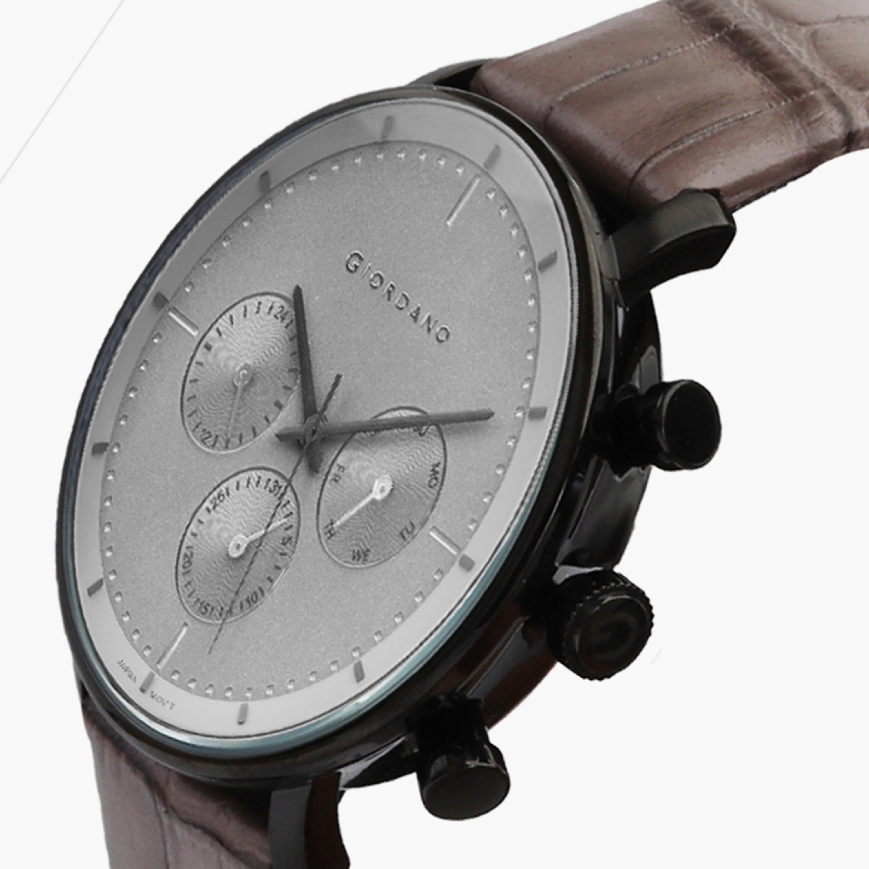 Giordano Men's Brown Chronograph Leather Strap Watch | GD-1194-03-men-watchesandjewellery-watches-image-2