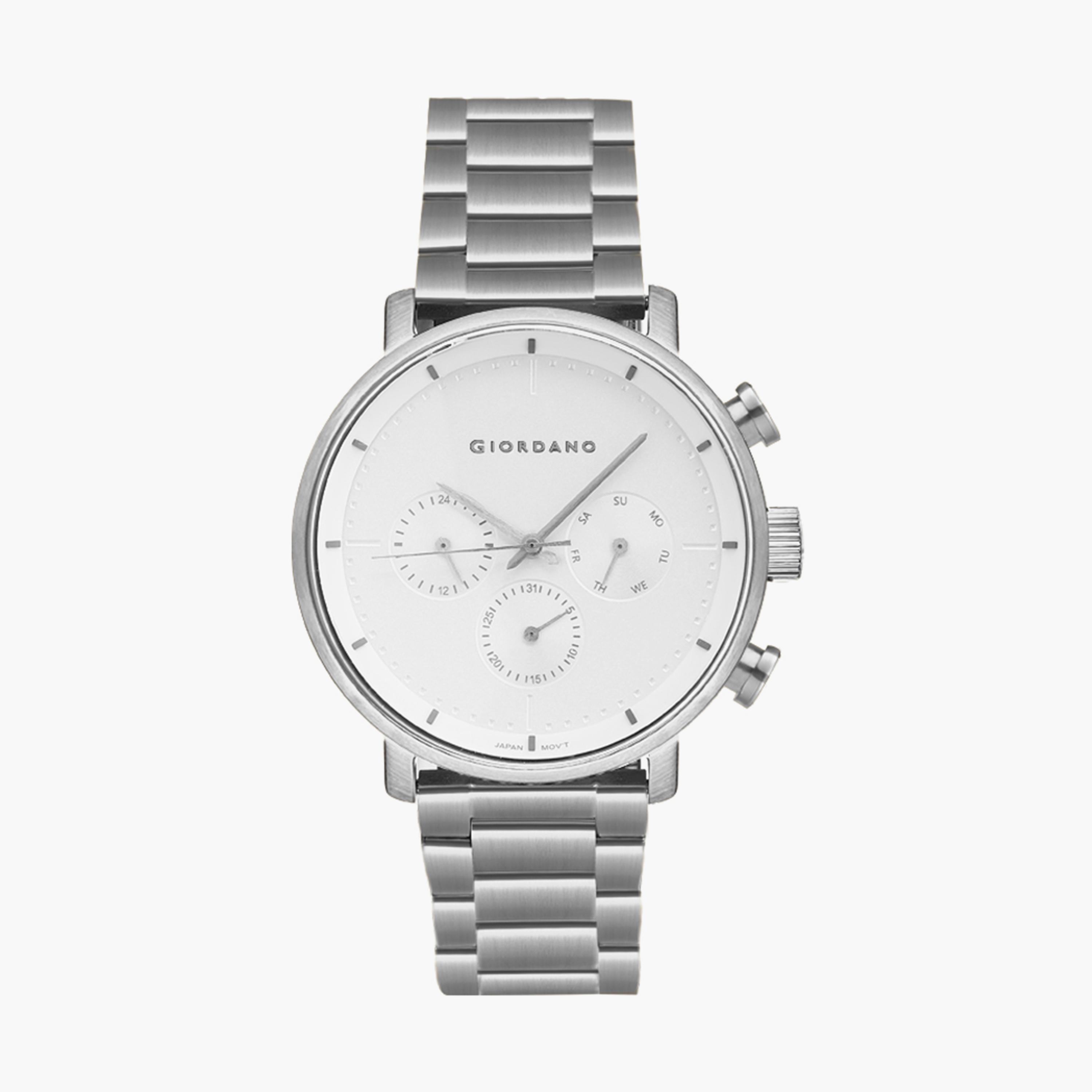 ساعة جيوردانو للرجال كرونوغراف فضي بسوار ستانلس ستيل | جي دي-1194-11-men-watchesandjewellery-watches-image-1