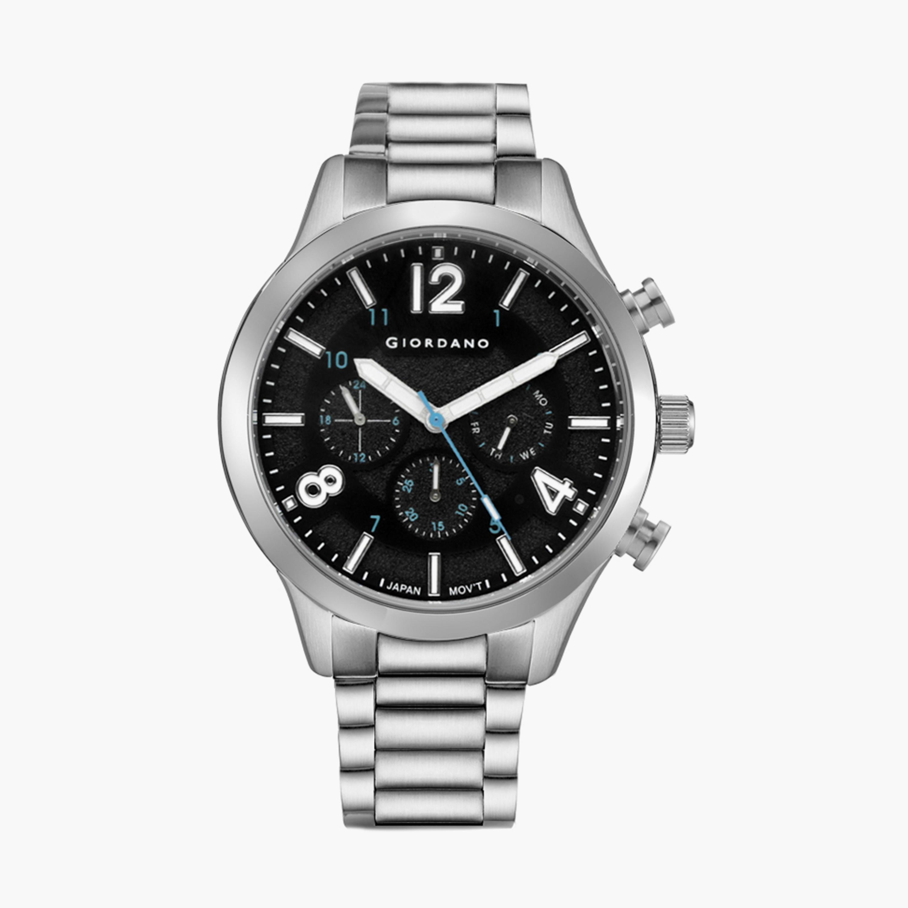 ساعة جيوردانو للرجال كرونوغراف فضي بسوار ستانلس ستيل | جي دي-1198-11-men-watchesandjewellery-watches-image-1