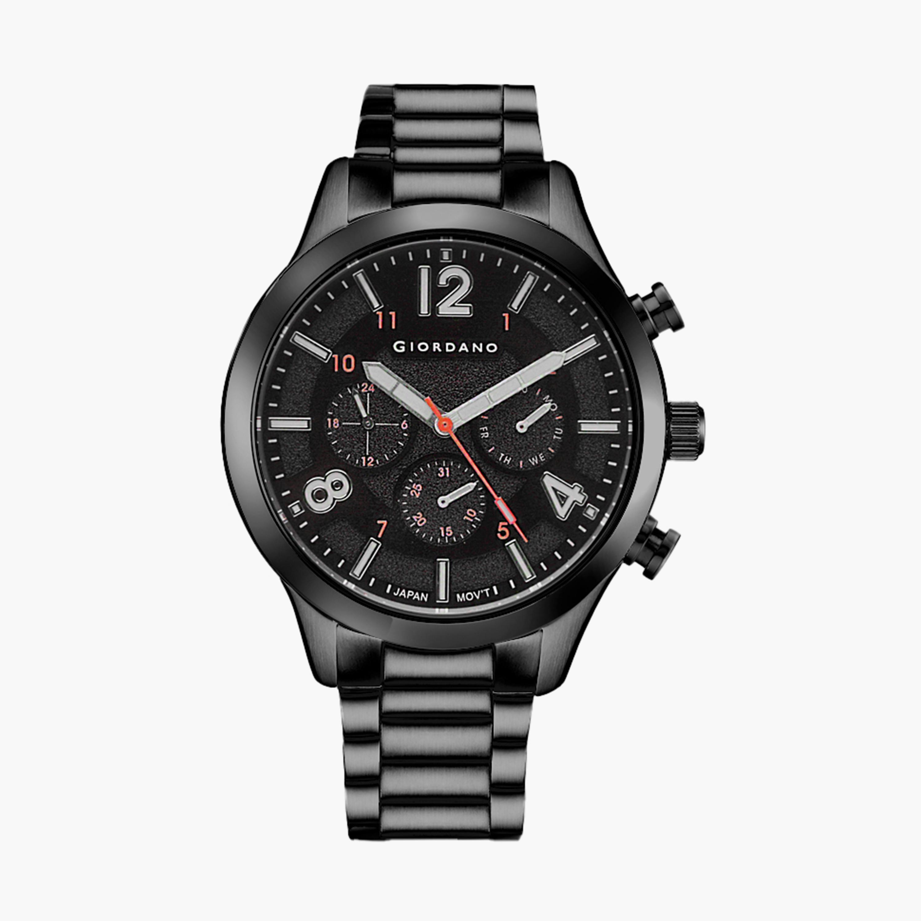 ساعة جيوردانو للرجال كرونوغراف بسوار ستانلس ستيل أسود | جي دي-1198-55-men-watchesandjewellery-watches-image-2