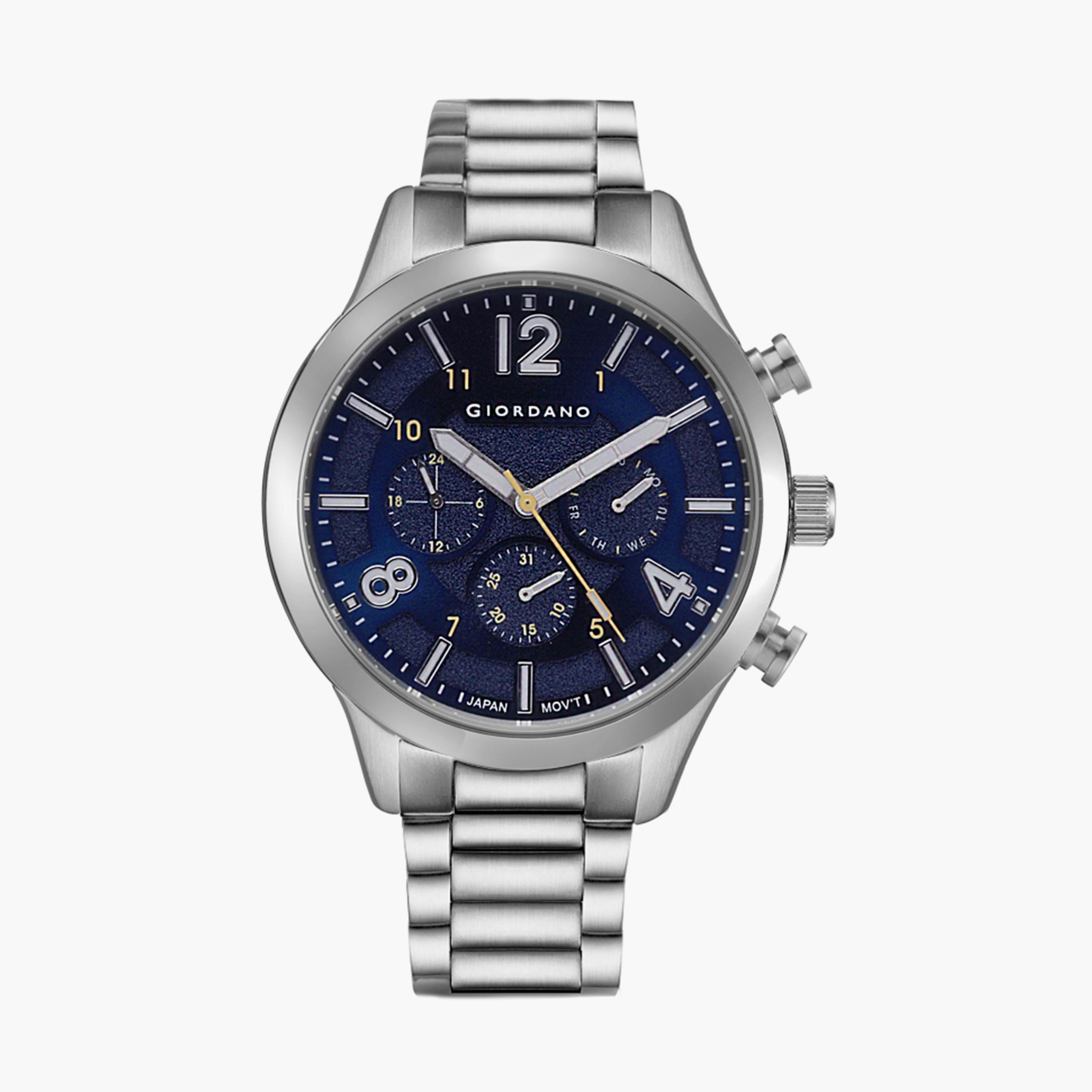 ساعة جيوردانو للرجال كرونوغراف فضي بسوار ستانلس ستيل | جي دي-1198-22-men-watchesandjewellery-watches-image-1
