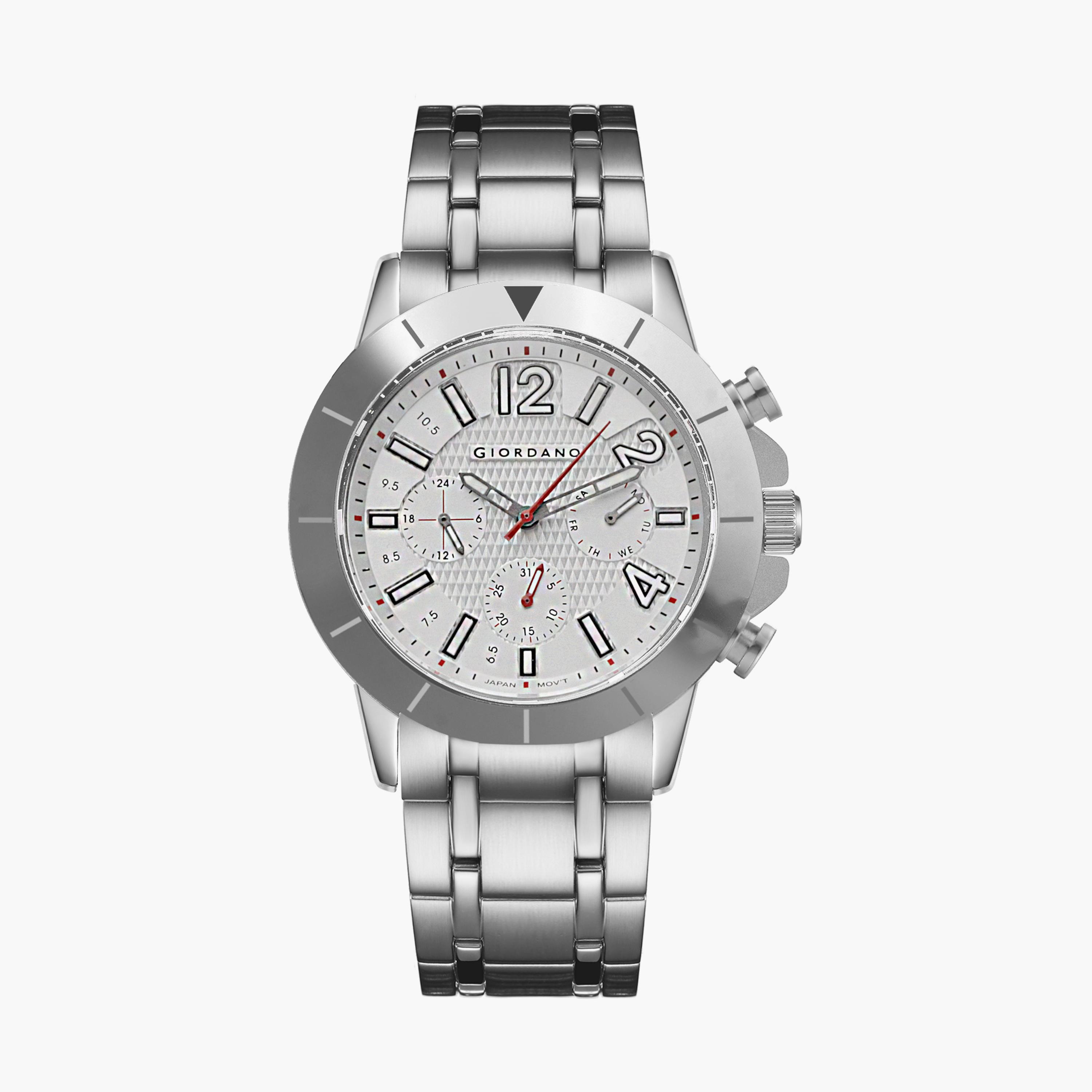 ساعة جيوردانو للرجال كرونوغراف فضي بسوار ستانلس ستيل | جي دي-1199-11-men-watchesandjewellery-watches-image-1