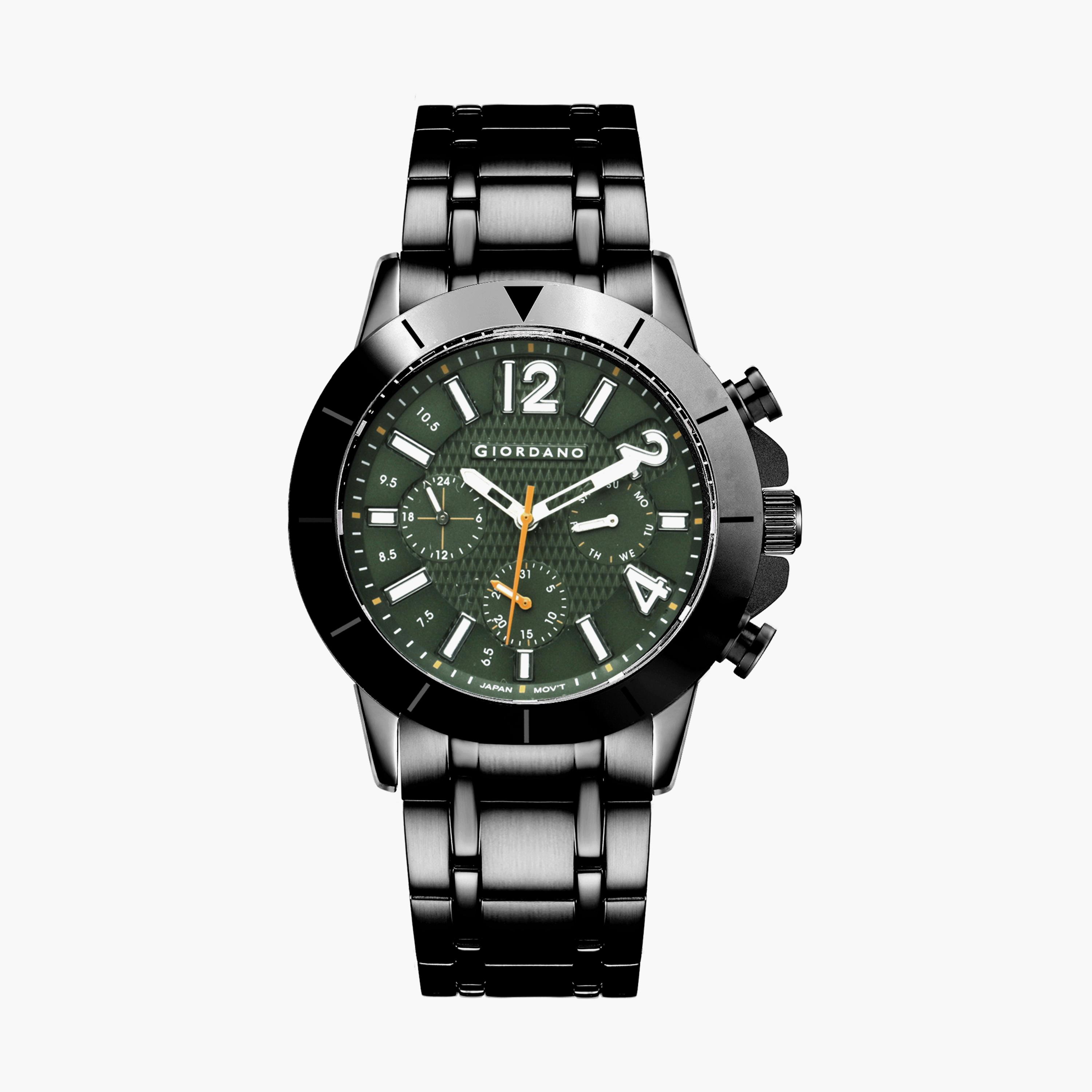 Giordano Men's Black Chronograph Stainless Steel Strap Watch | GD-1199-33-men-watchesandjewellery-watches-image-1