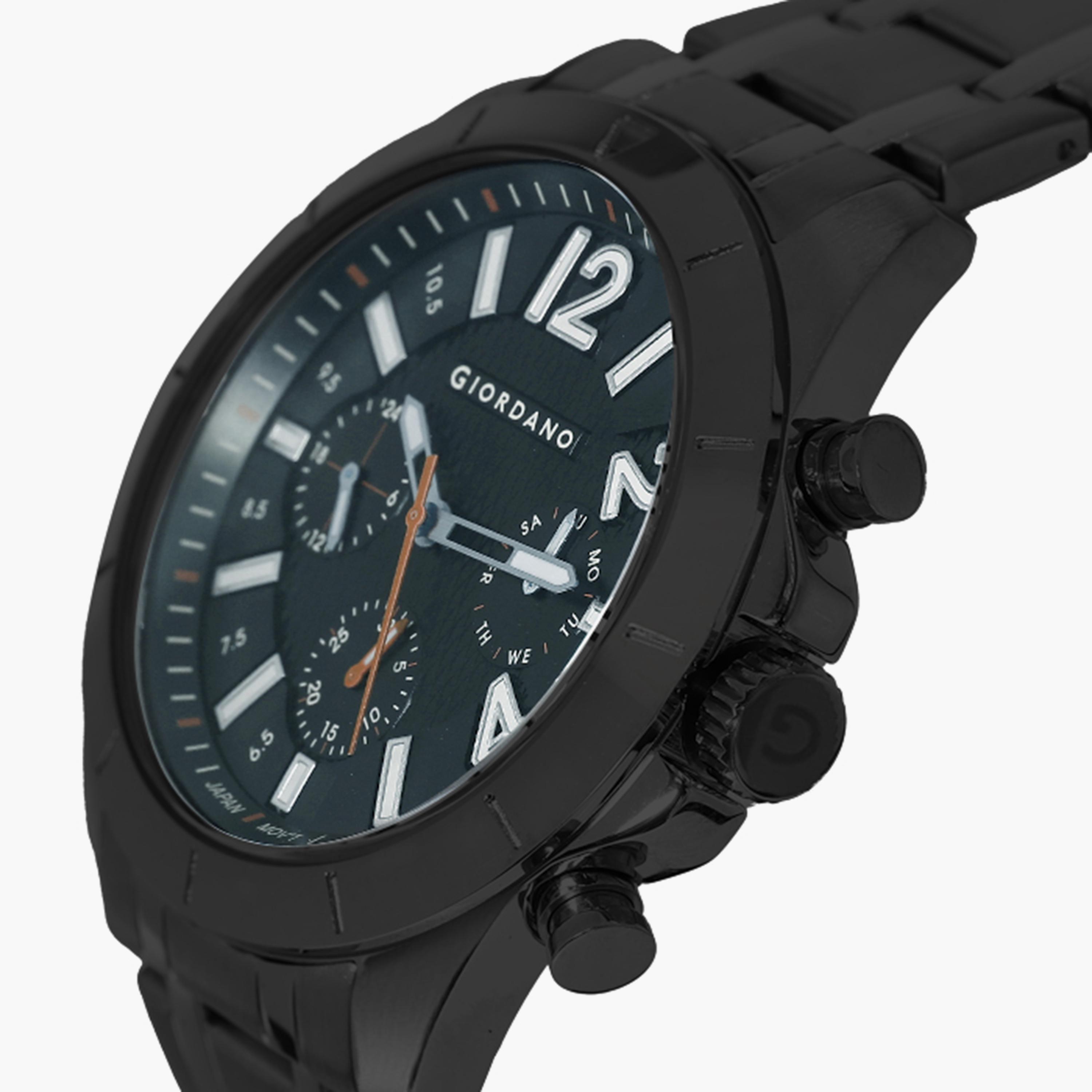 Giordano Men's Black Chronograph Stainless Steel Strap Watch | GD-1199-33-men-watchesandjewellery-watches-image-2
