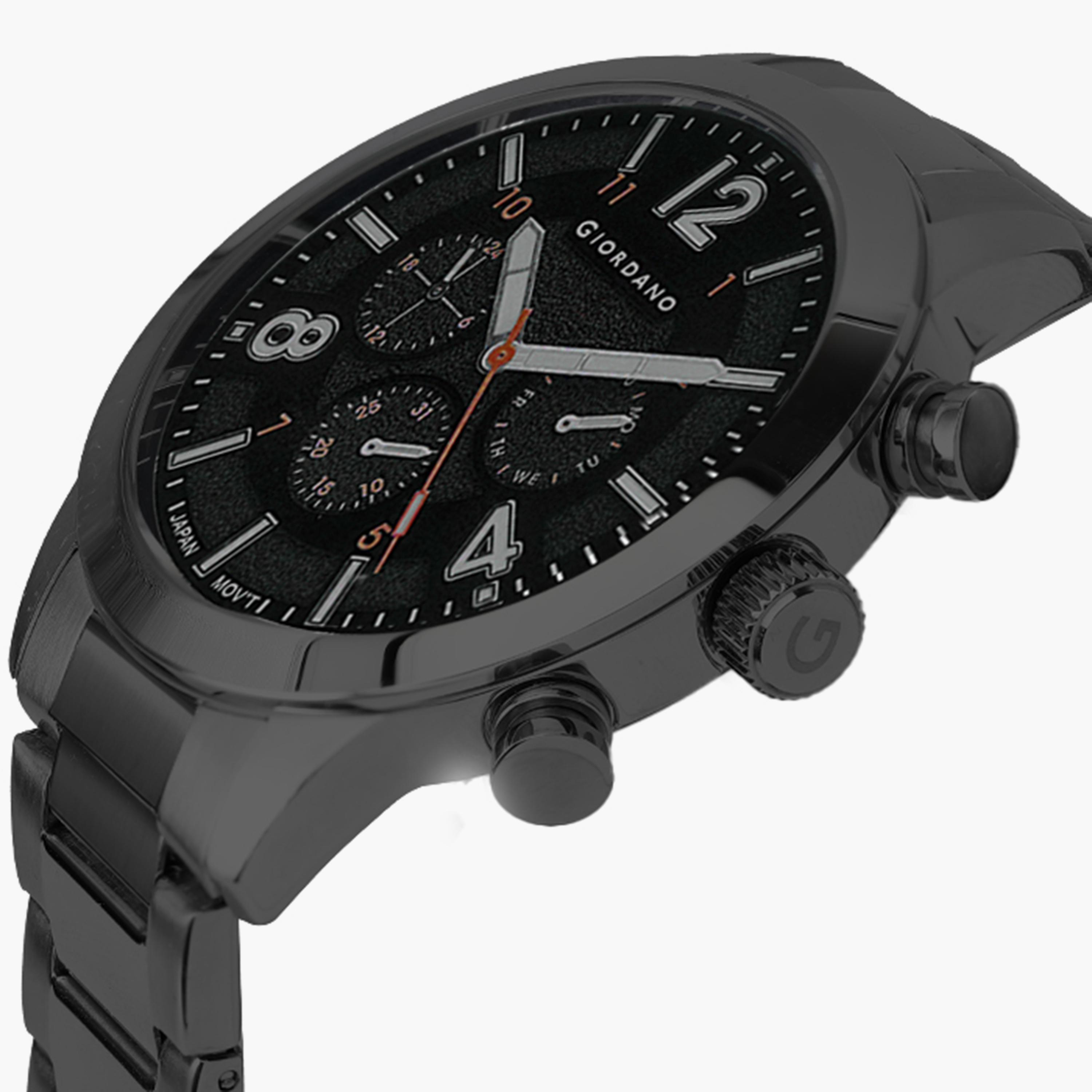 Giordano Men's Black Chronograph Stainless Steel Strap Watch | GD-1199-44-men-watchesandjewellery-watches-image-2